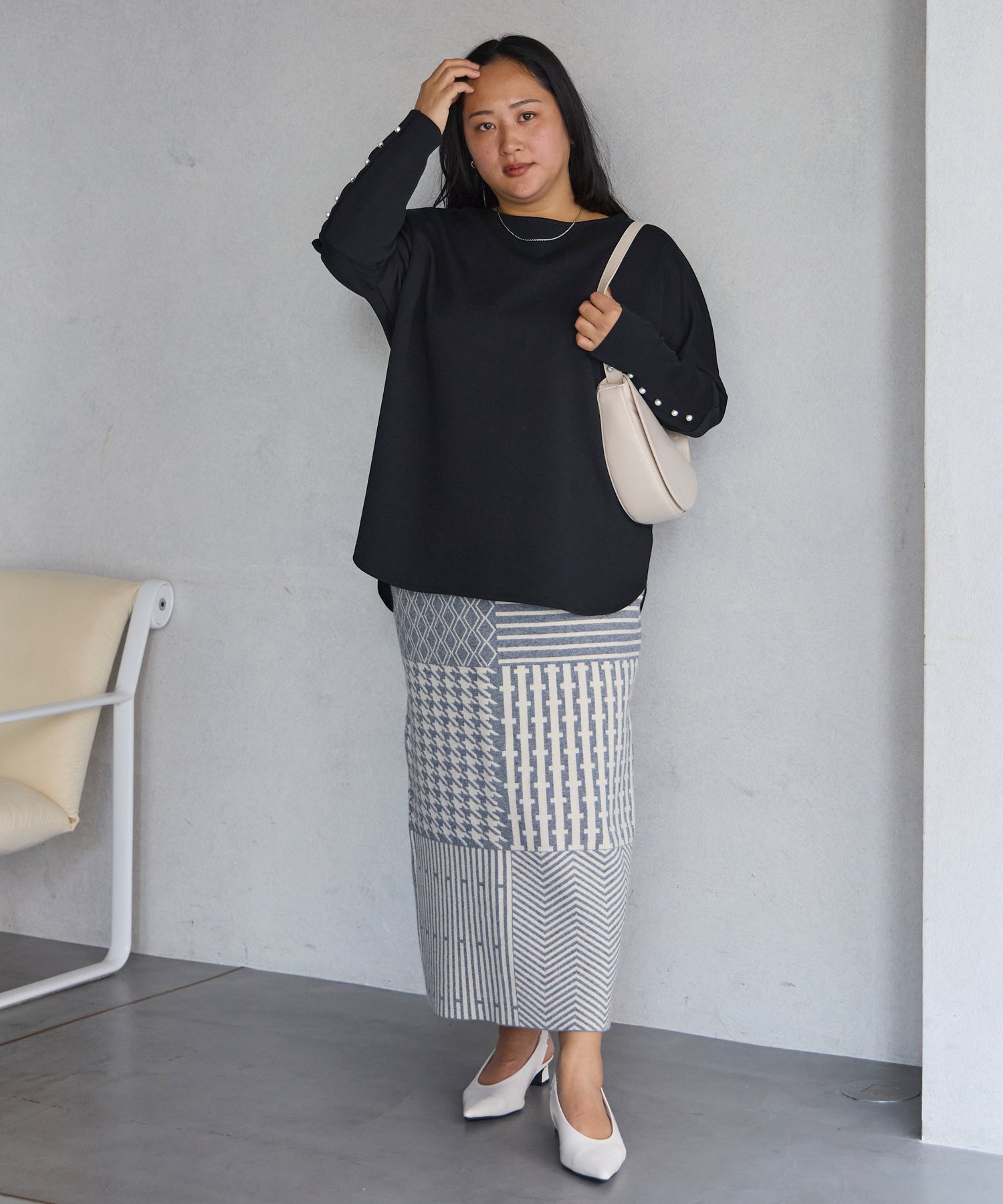 グレー model:161cm 着用サイズ:3L