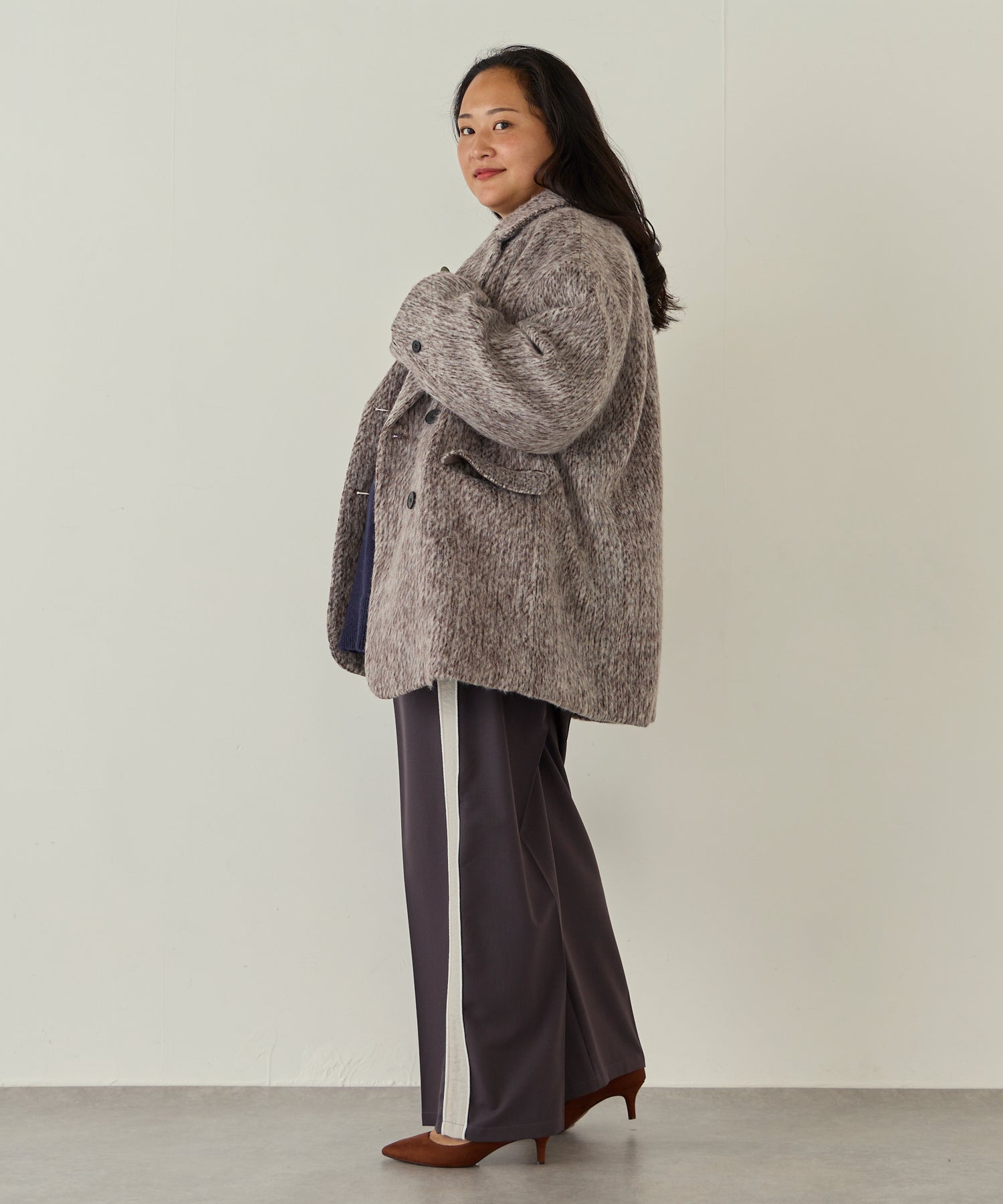 ブラウン model:161cm 着用サイズ:3L