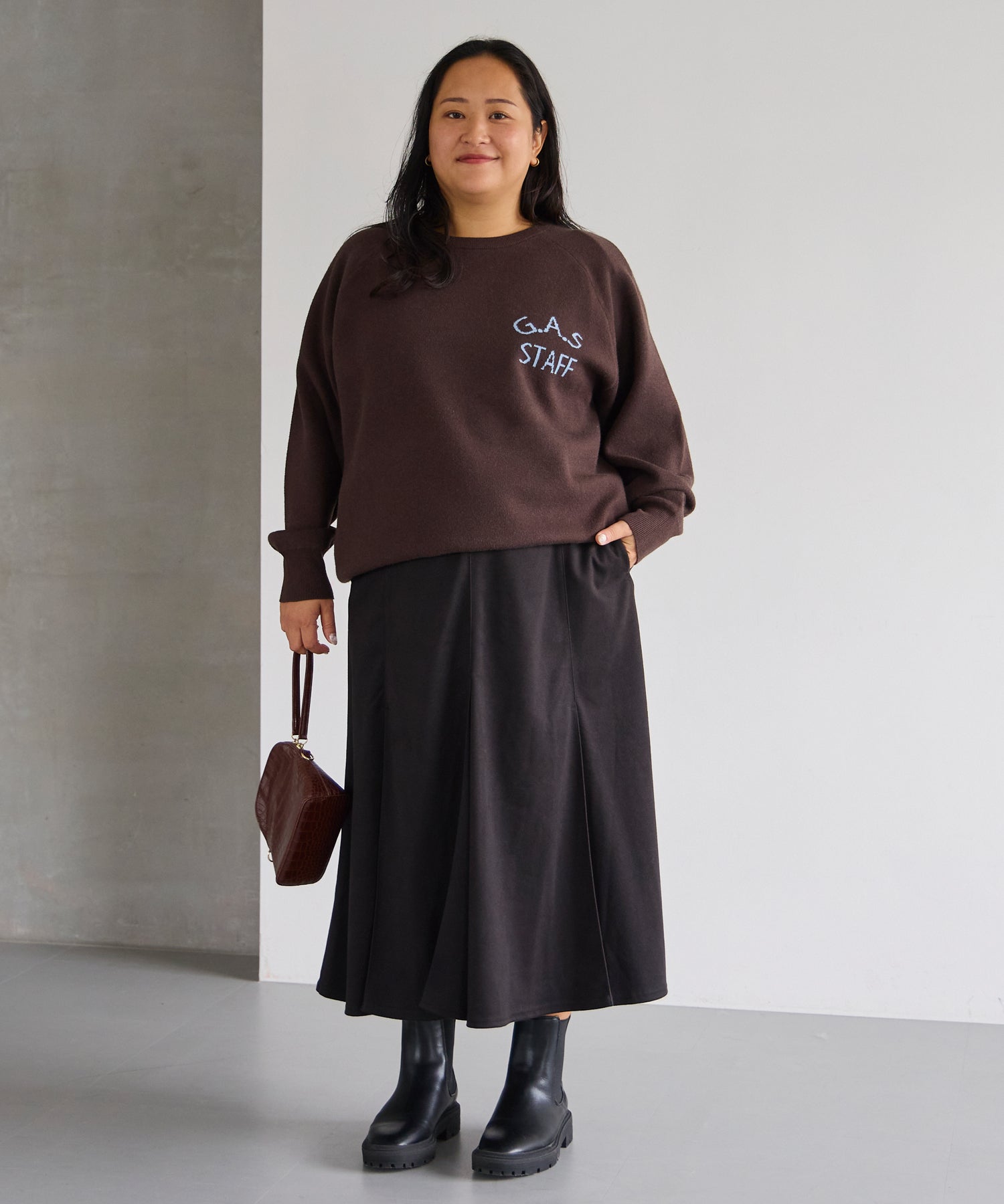 ブラウン model:161cm 着用サイズ:3L