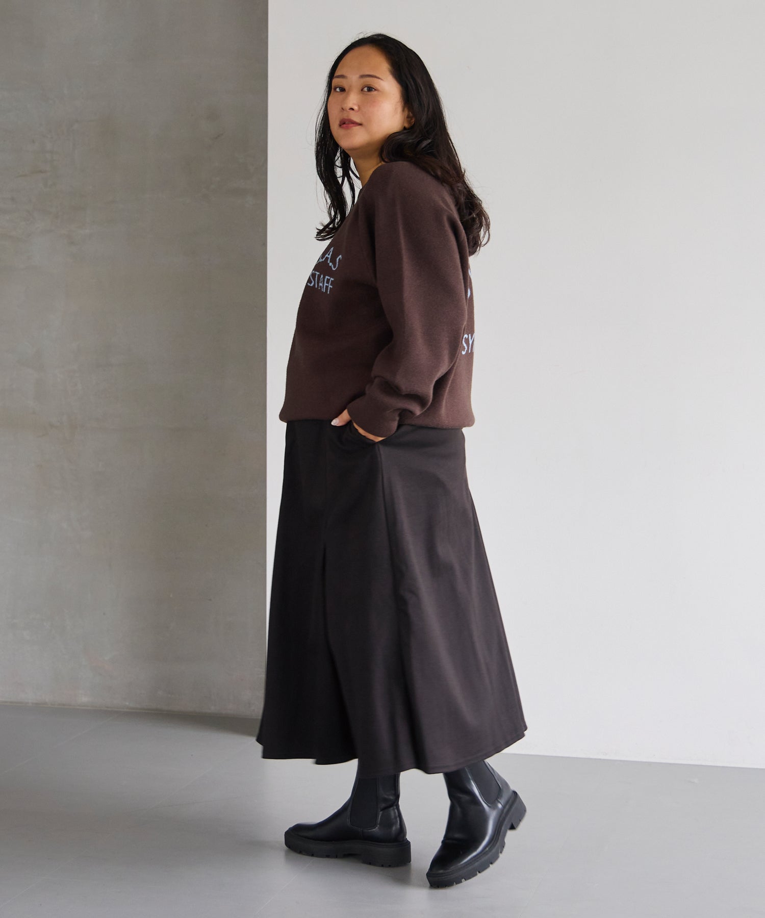 ブラウン model:161cm 着用サイズ:3L