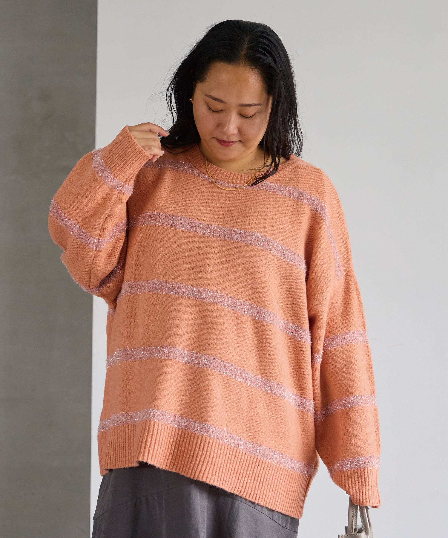 ピンク model:161cm 着用サイズ:3L