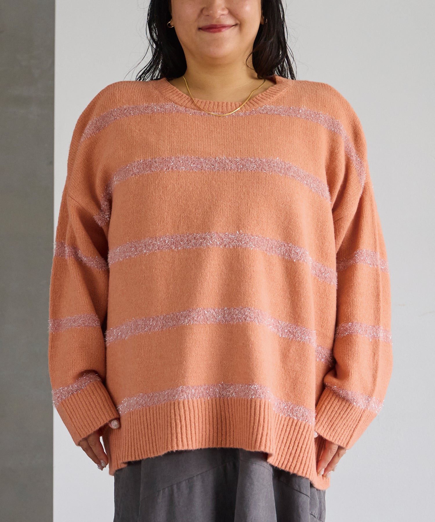 フロント ピンク model:161cm 着用サイズ:3L
