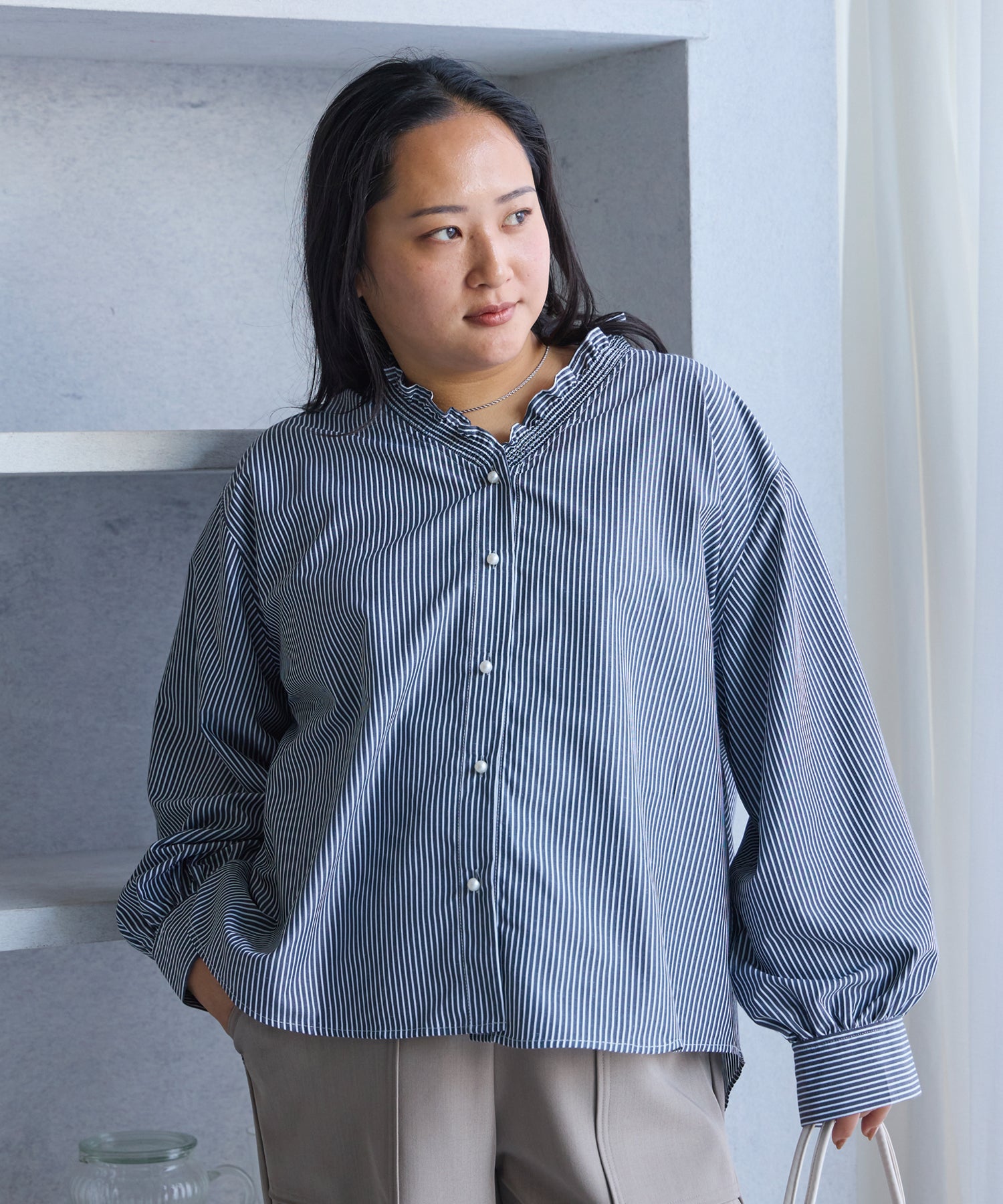 ブラックストライプ model:161cm 着用サイズ:3L