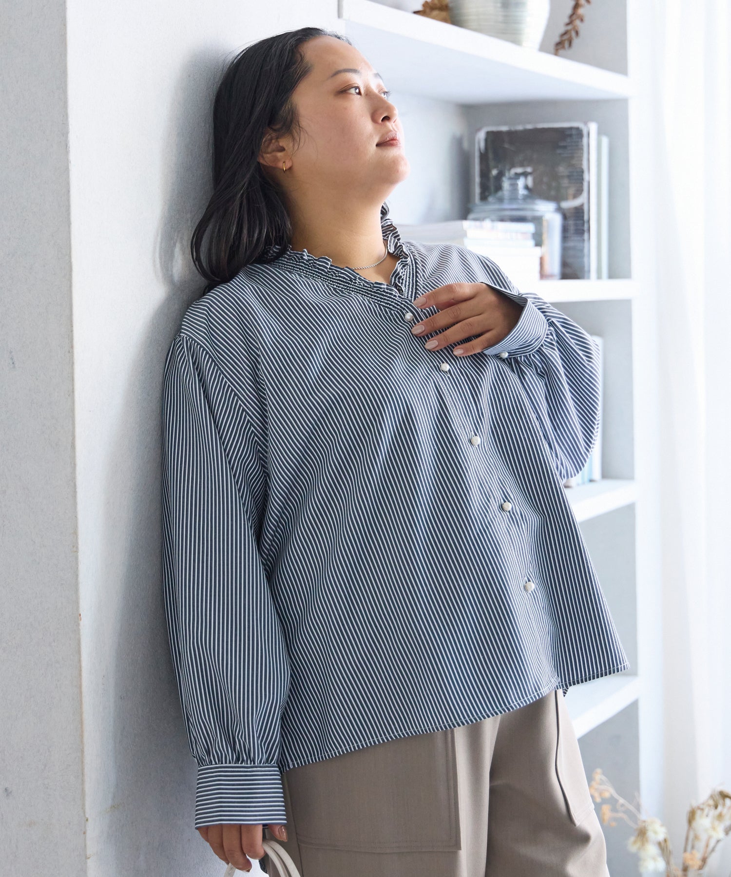 ブラックストライプ model:161cm 着用サイズ:3L