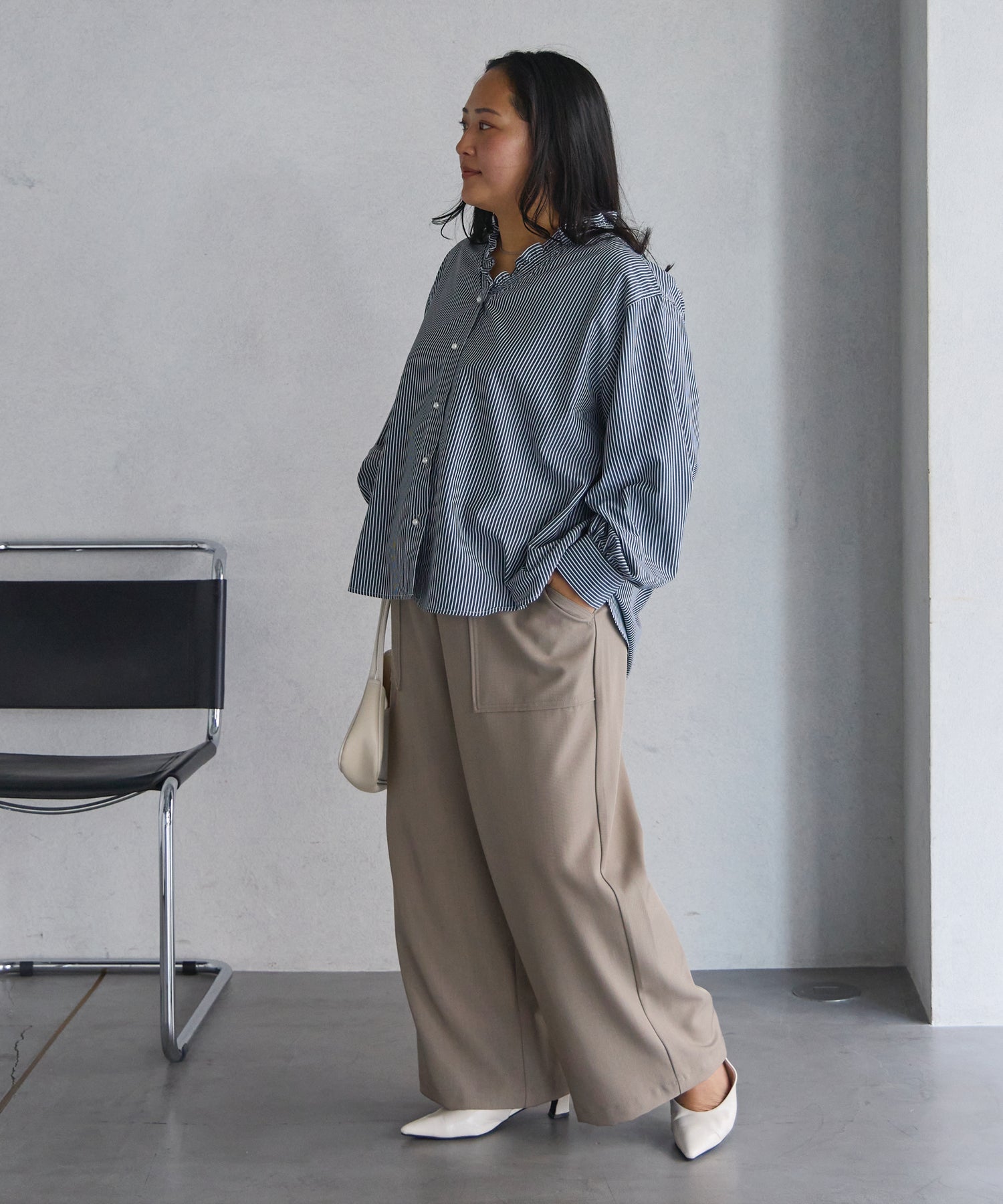 ブラックストライプ model:161cm 着用サイズ:3L