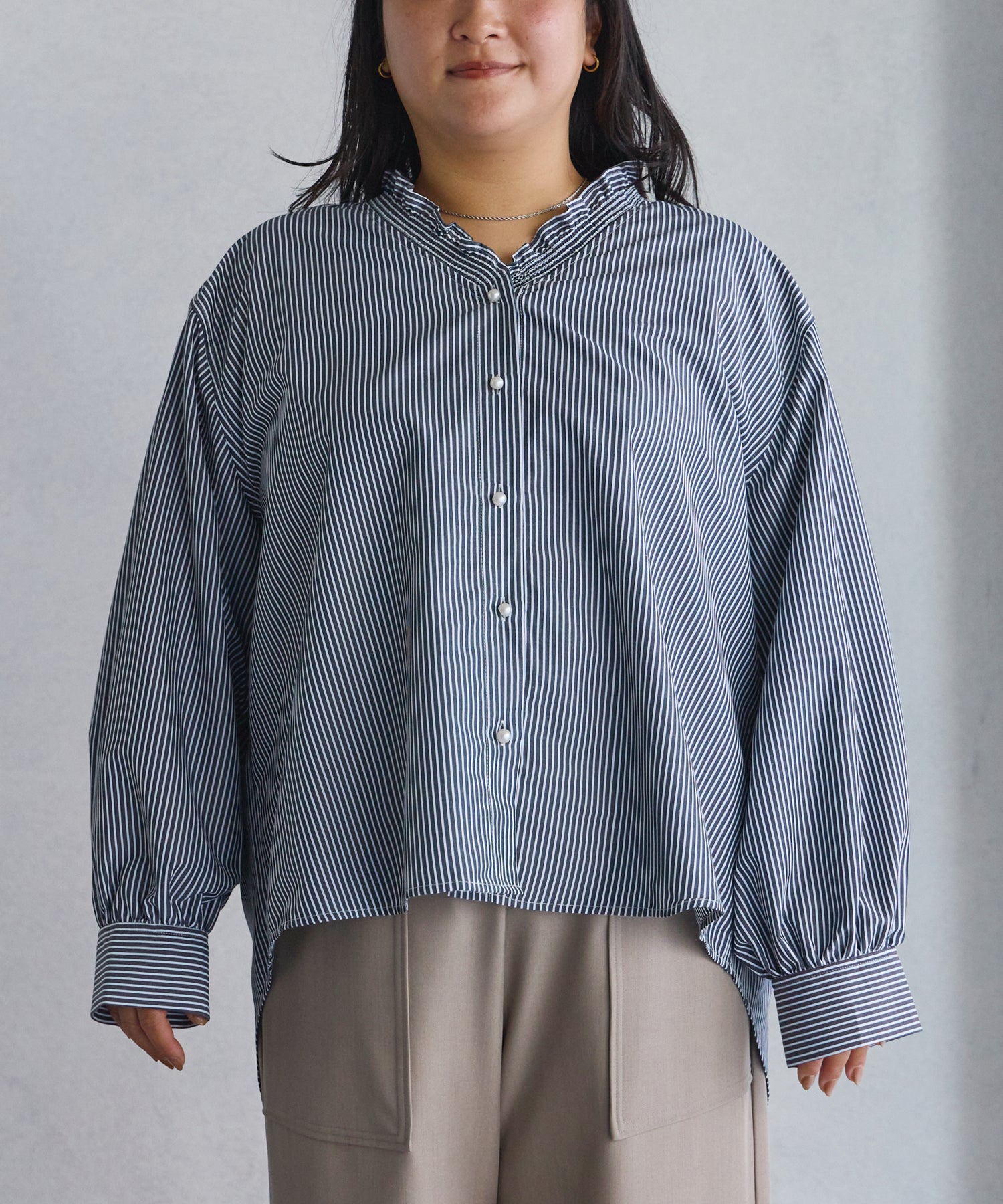 フロント ブラックストライプ model:161cm 着用サイズ:3L