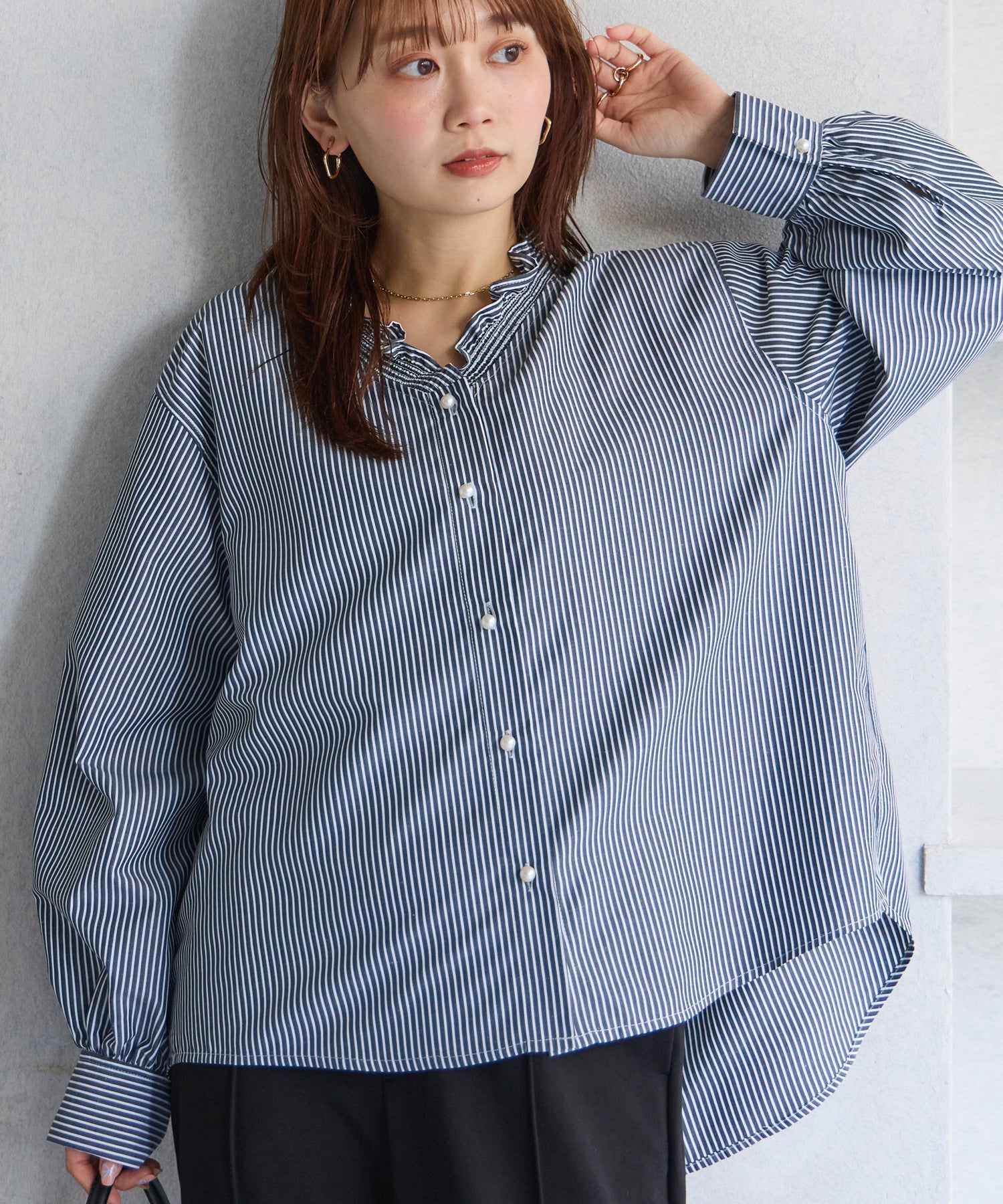 ブラックストライプ model:156cm 着用サイズ:M
