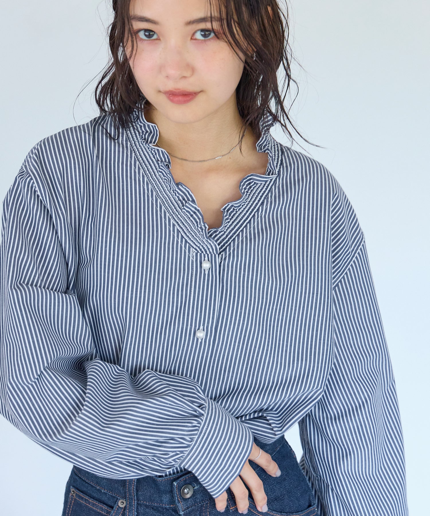 ブルーストライプ model:160cm 着用サイズ:M
