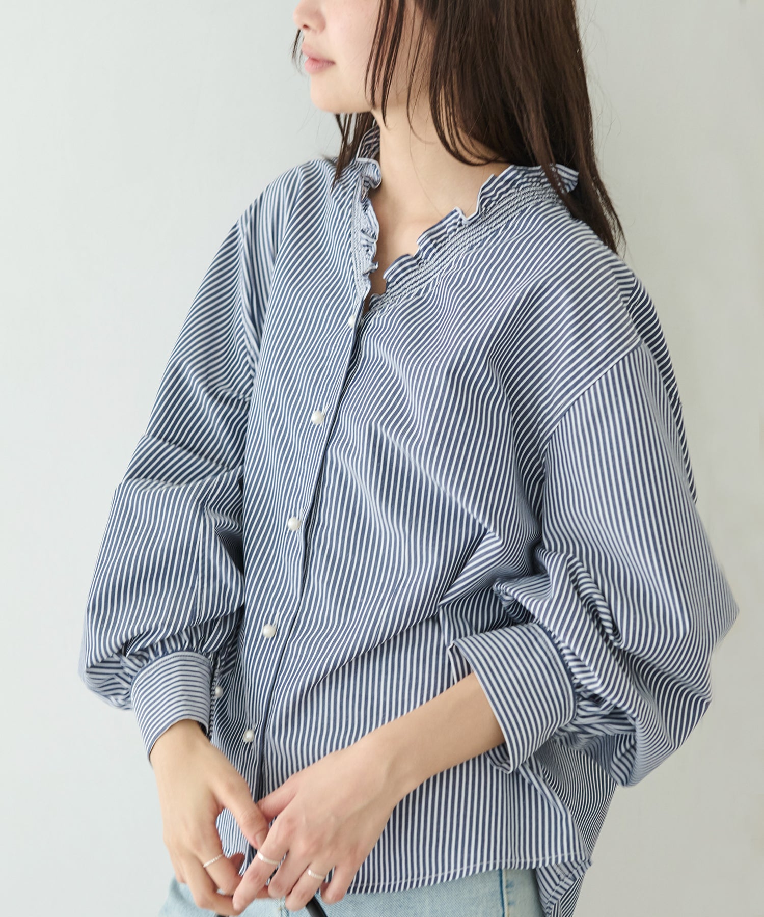 ブルーストライプ model:160cm 着用サイズ:M