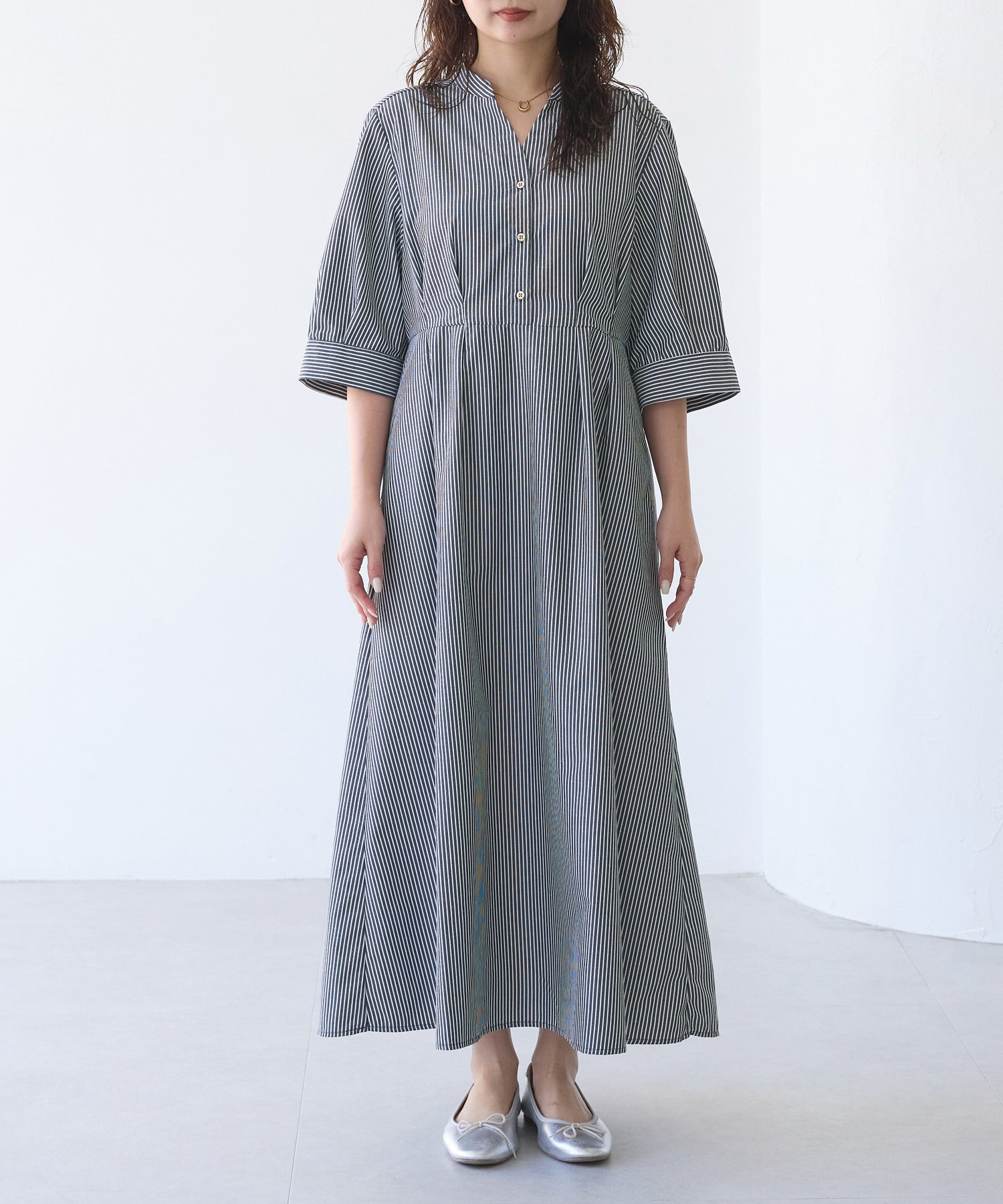 フロント ブラックストライプ model:156cm 着用サイズ:M