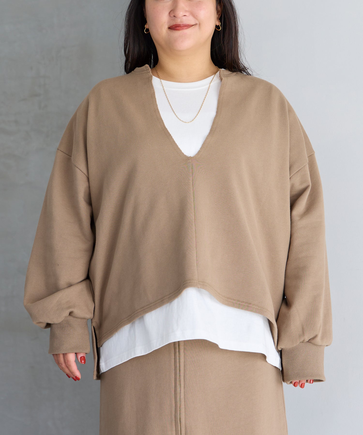 フロント ブラウン model:161cm 着用サイズ:3L