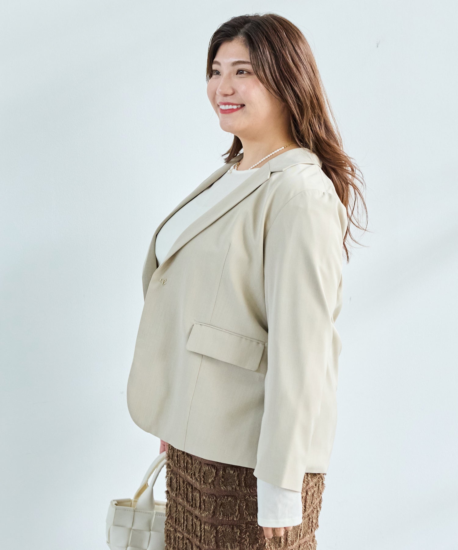 オフベージュ model:162cm 着用サイズ:3L