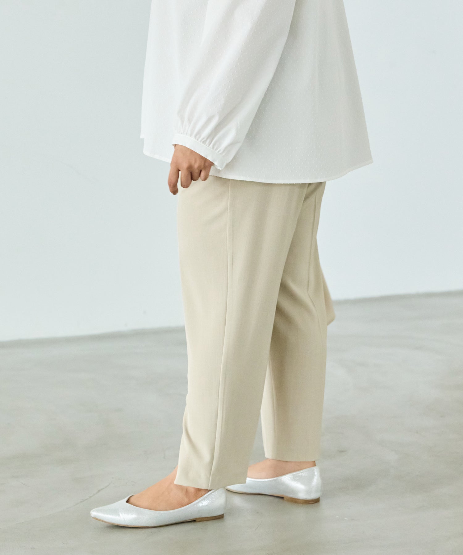 オフベージュ model:162cm 着用サイズ:4L