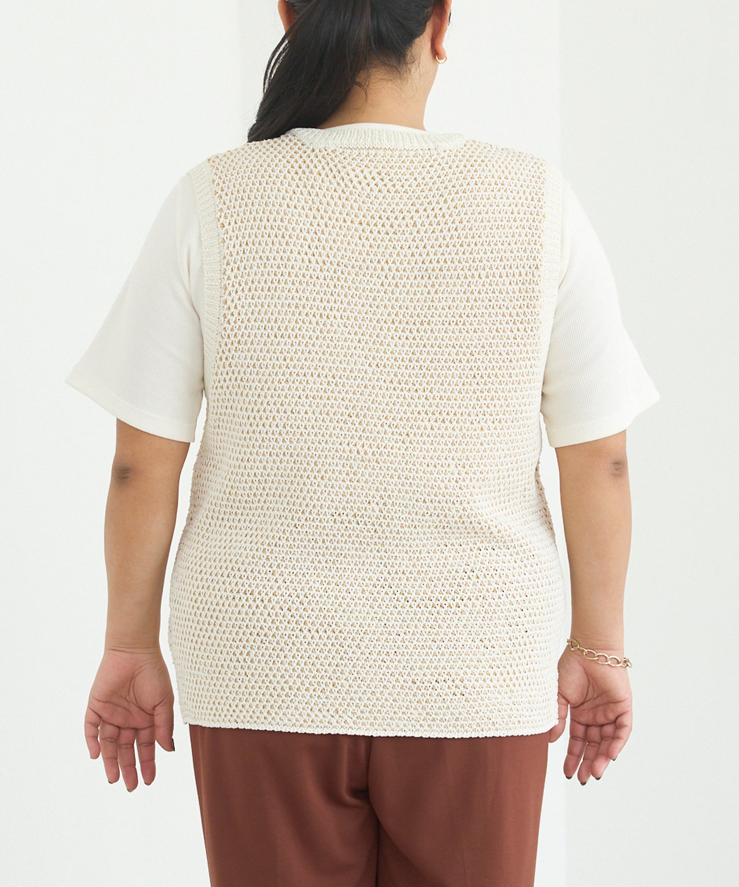 バック アイボリー model:161cm 着用サイズ:3L