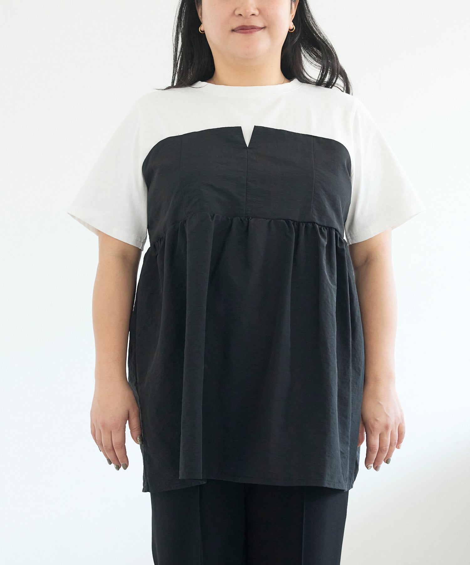 フロント オフホワイト model:161cm 着用サイズ:3L