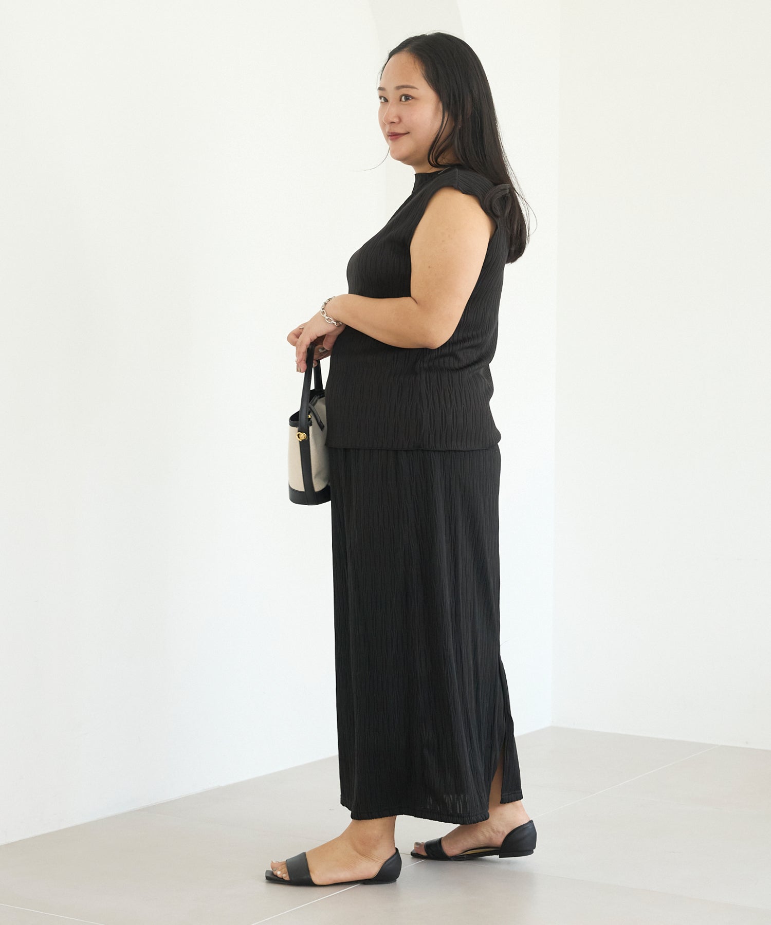 5752012とのセットアップ着用 ブラック model:161cm 着用サイズ:3L