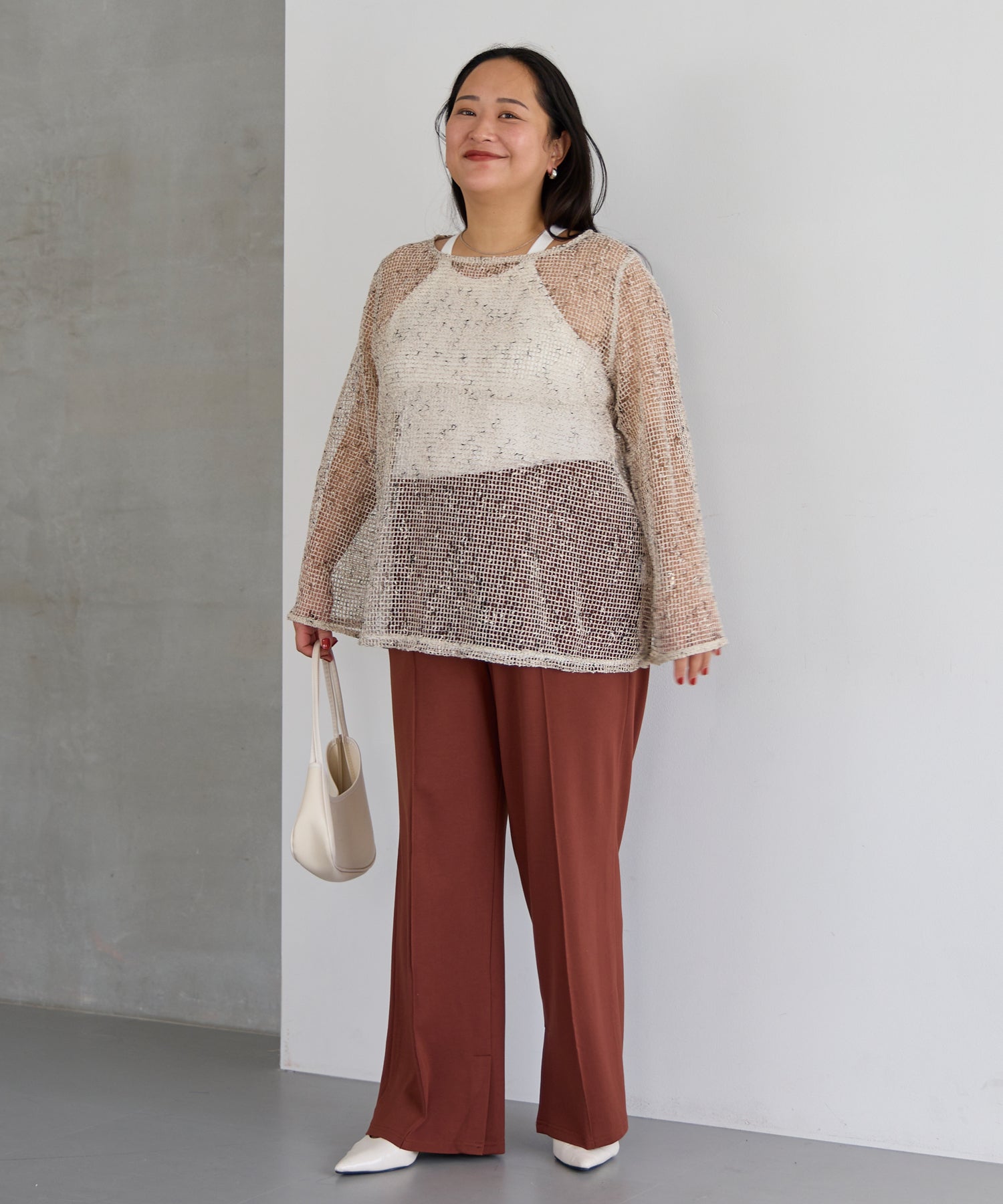 ブラウン model:161cm 着用サイズ:3L