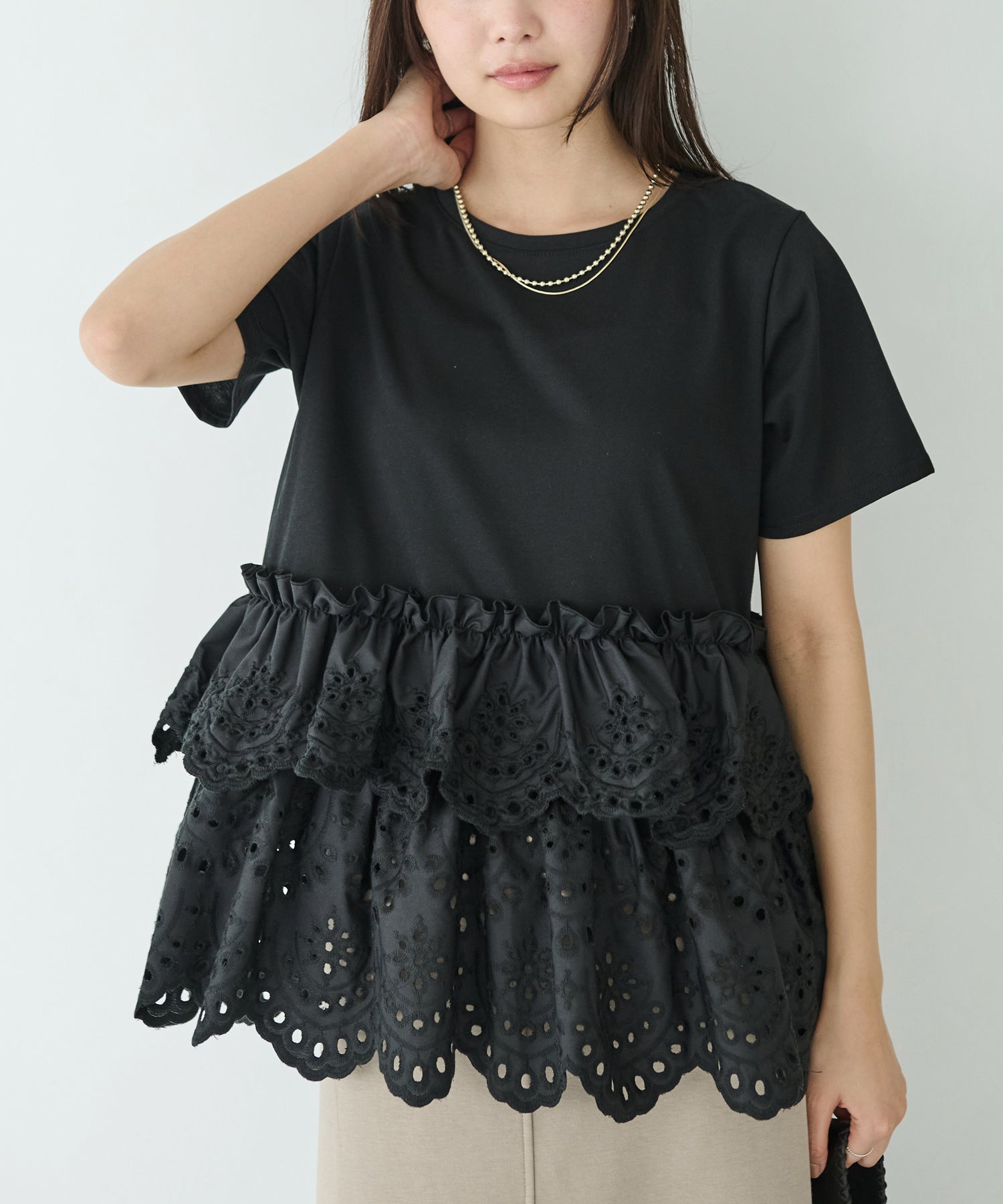 クラフト刺繍プルオーバー