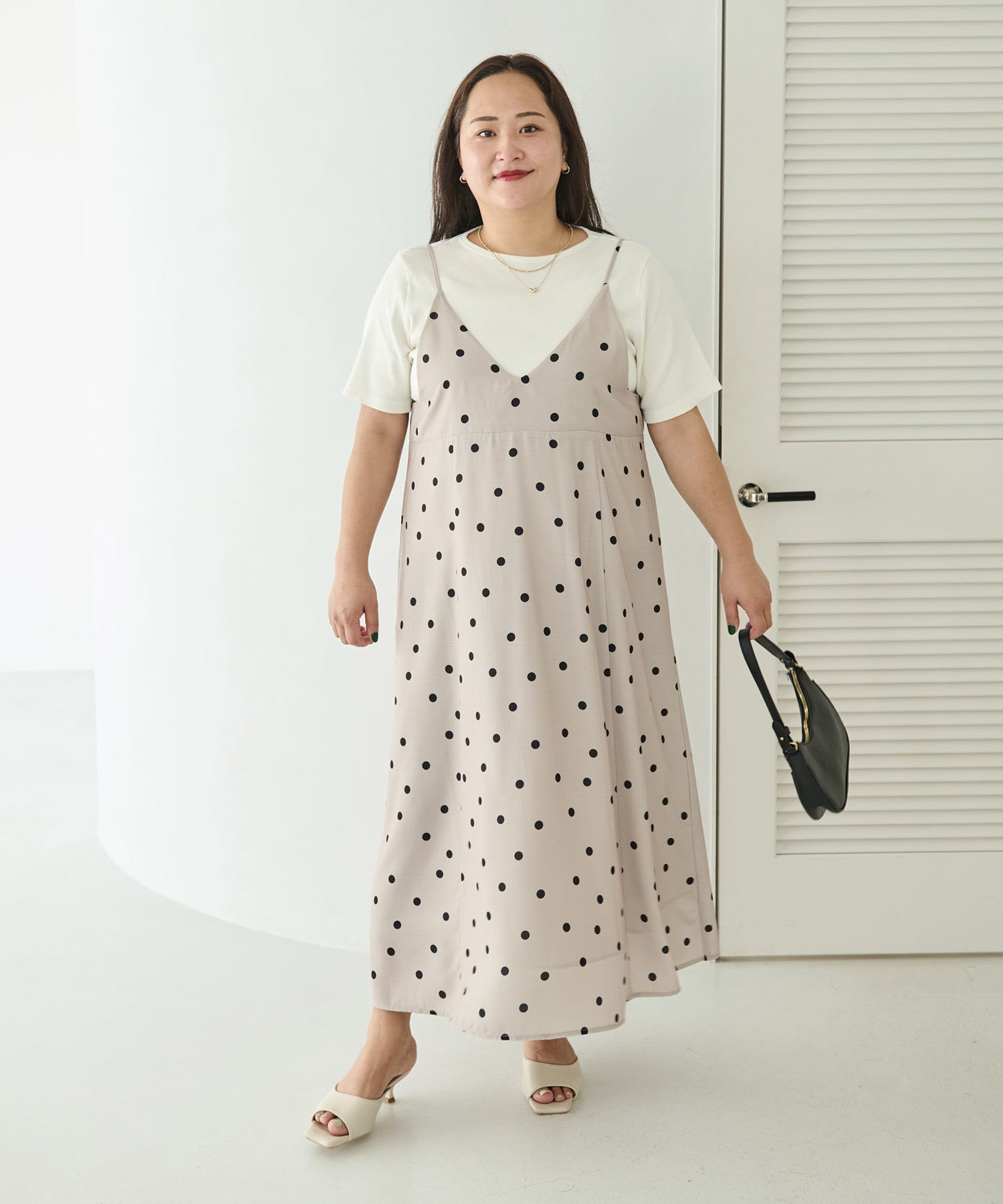 ベージュ model:161cm 着用サイズ:3L