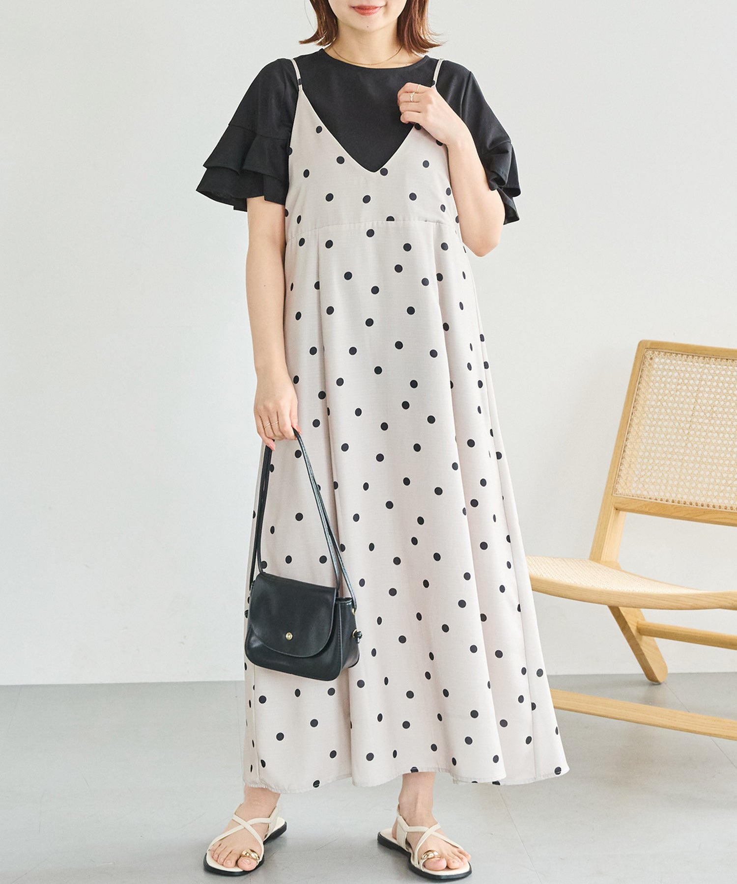 ベージュ model:156cm 着用サイズ:M