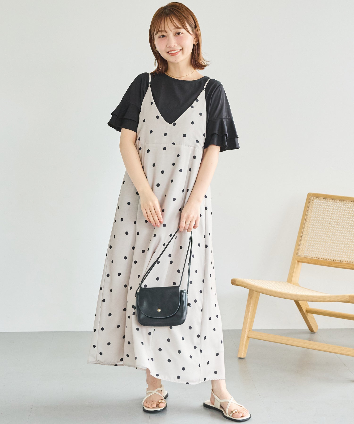 ベージュ model:156cm 着用サイズ:M