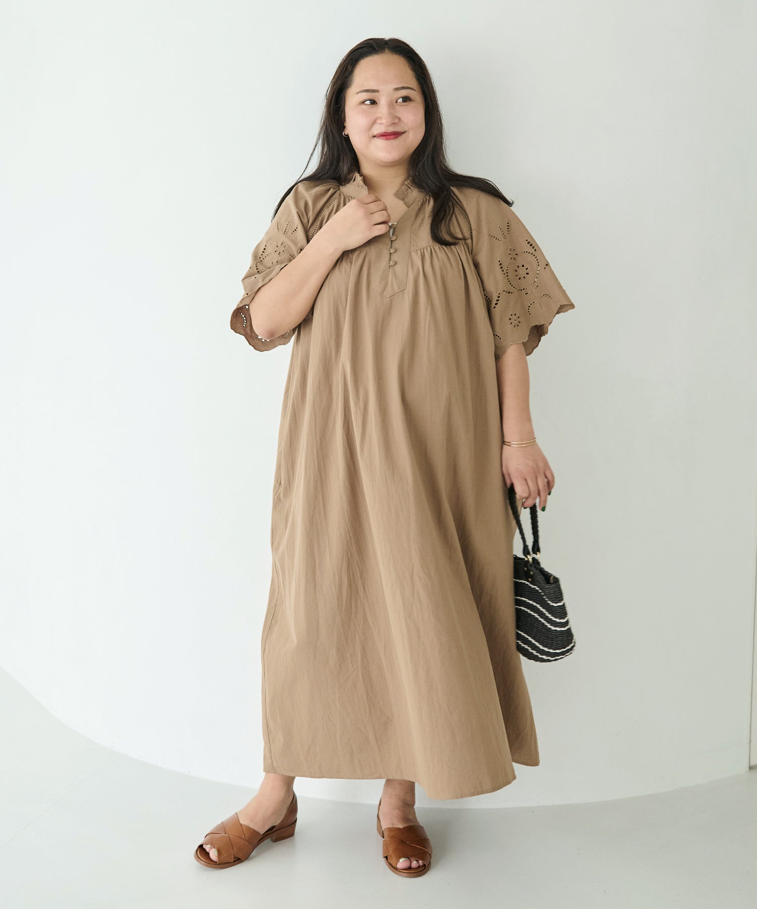 ベージュ model:161cm 着用サイズ:3L
