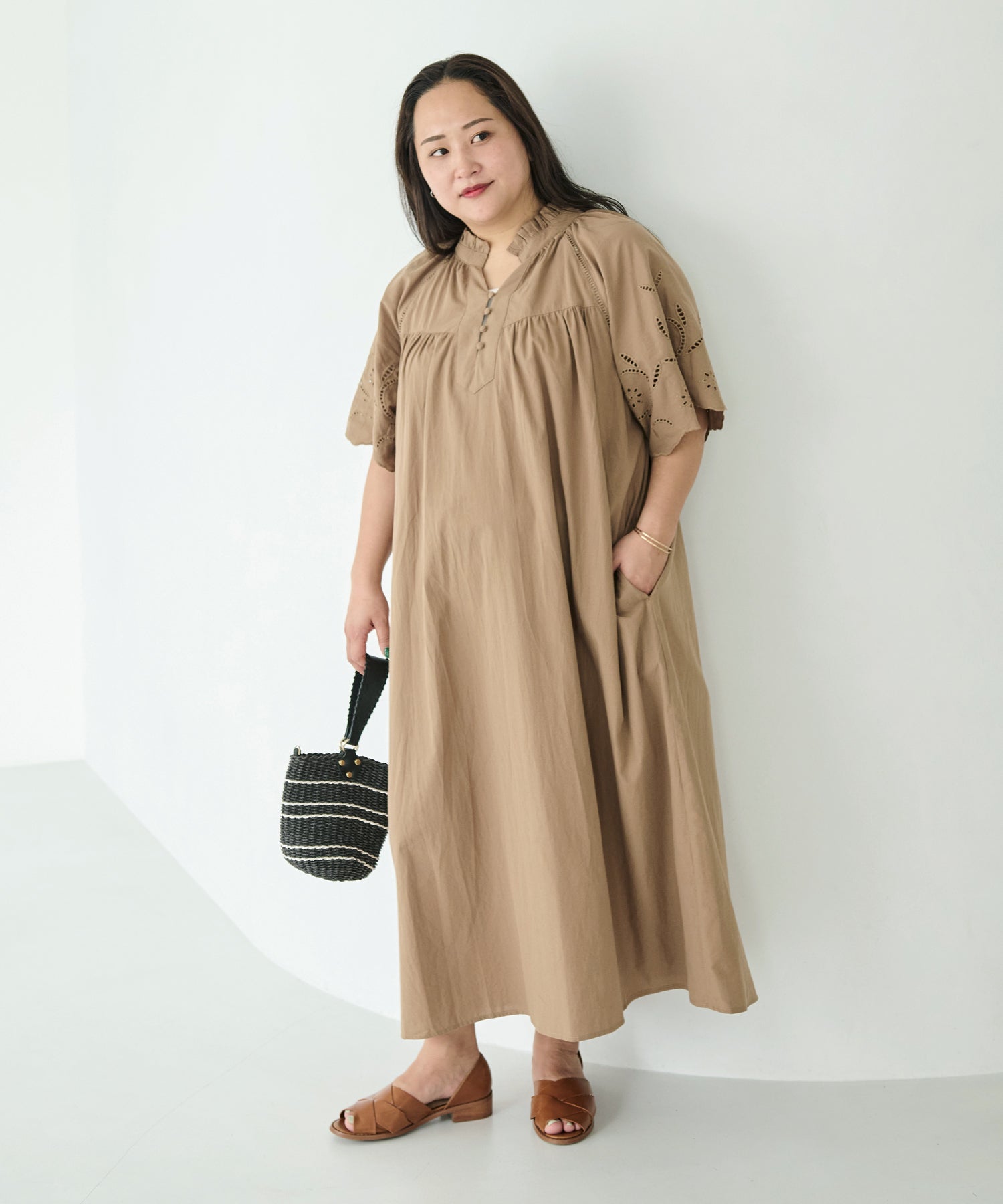 ベージュ model:161cm 着用サイズ:3L