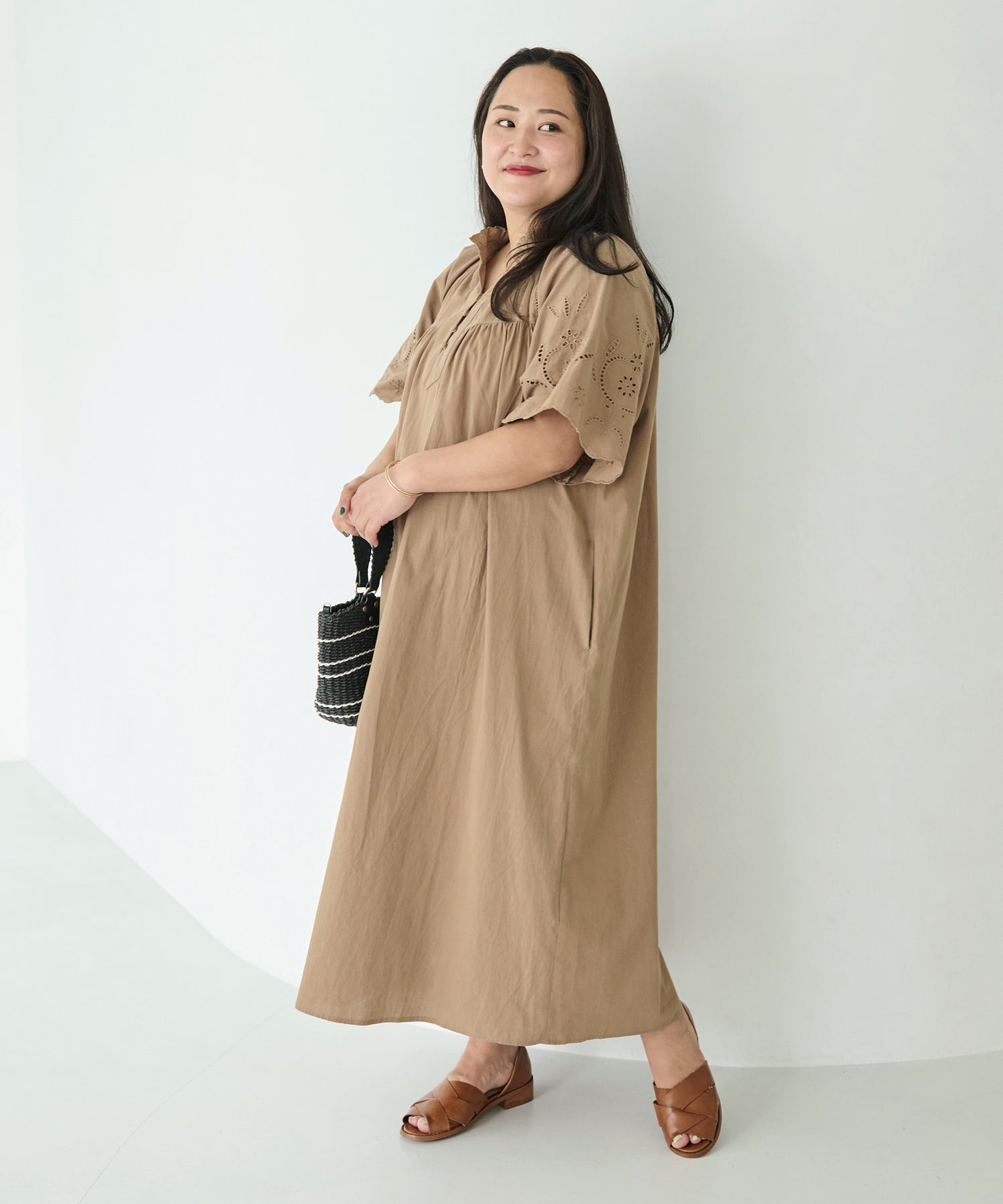 ベージュ model:161cm 着用サイズ:3L