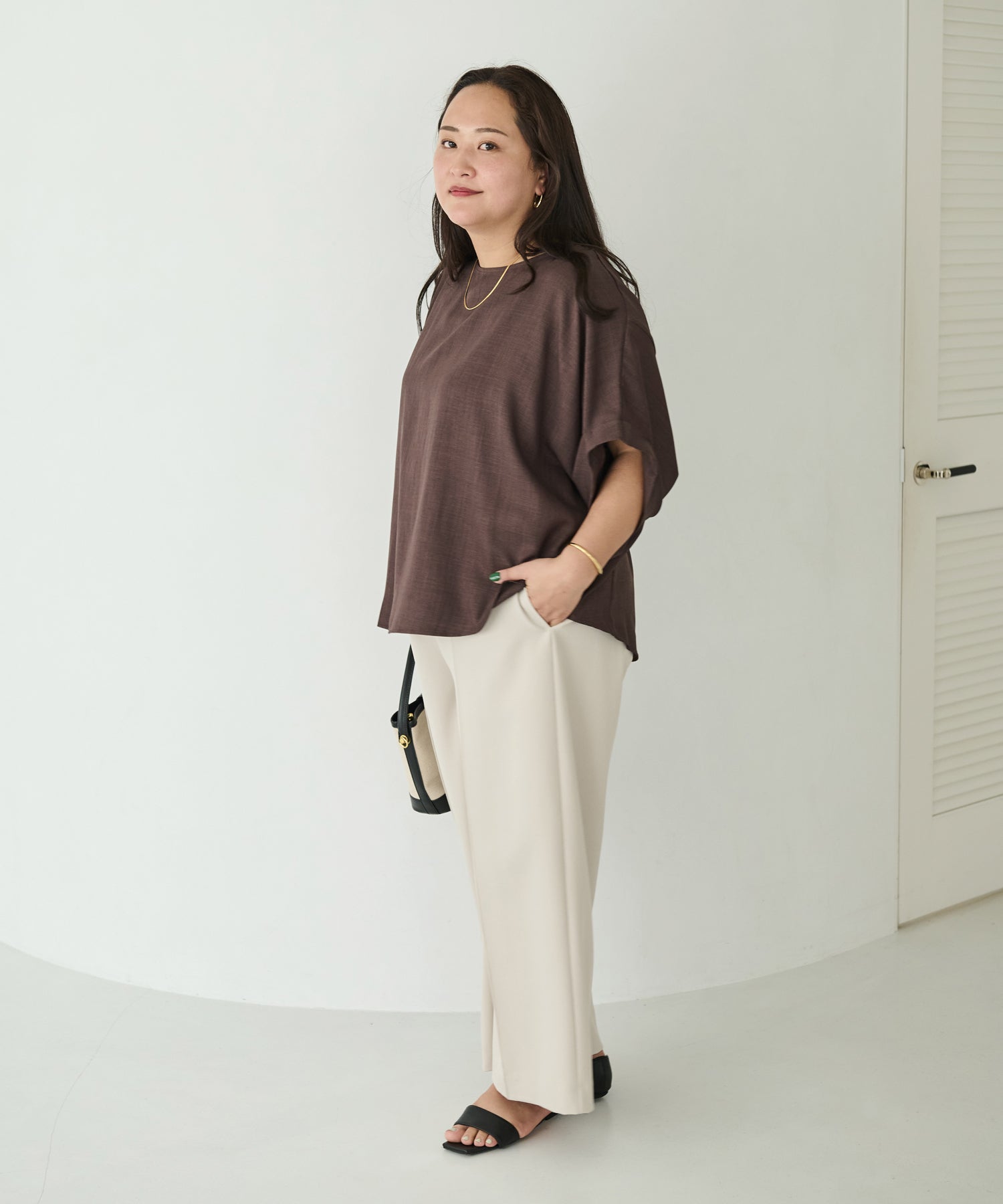 ブラウン model:161cm 着用サイズ:3L