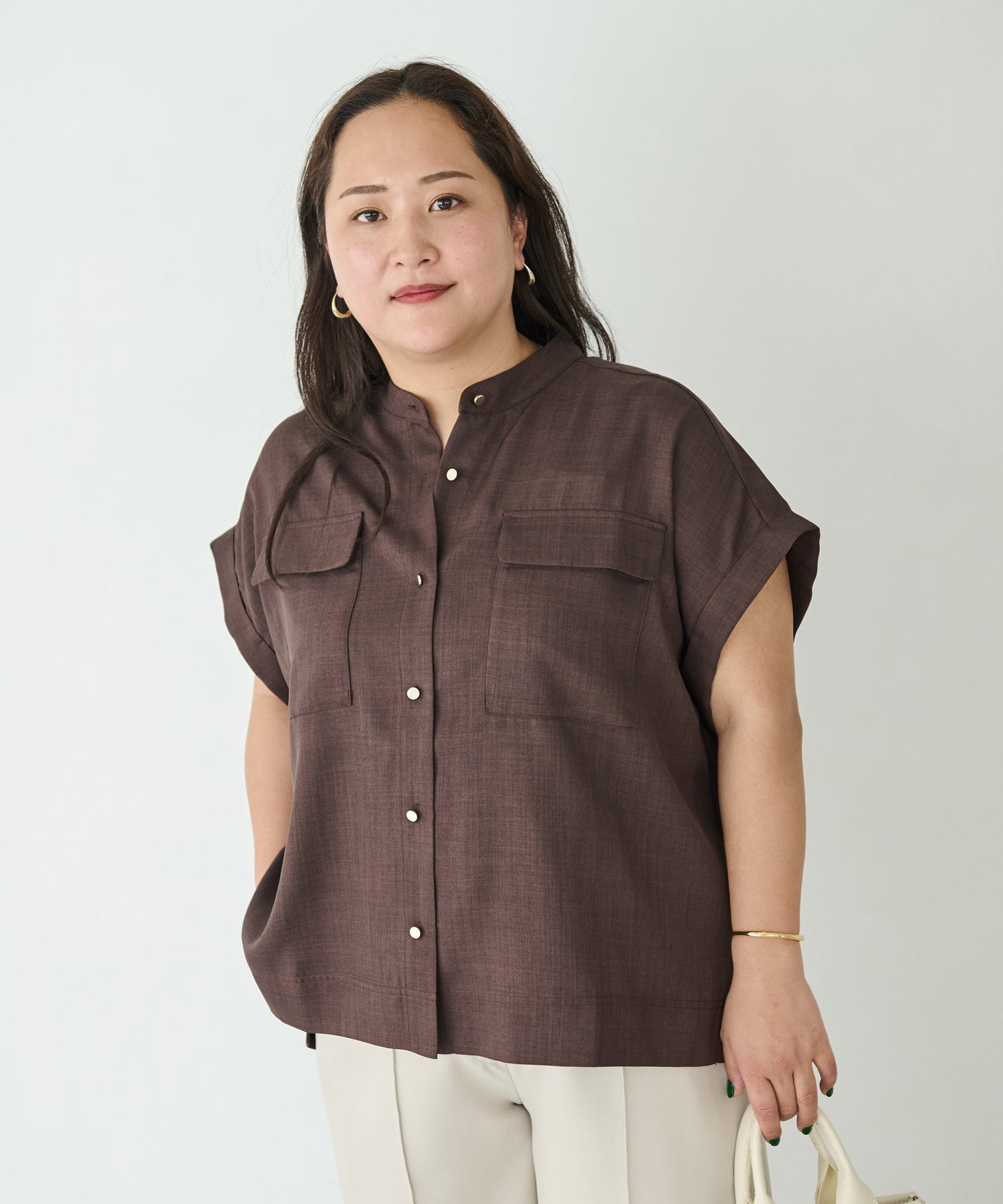 ブラウン model:161cm 着用サイズ:3L