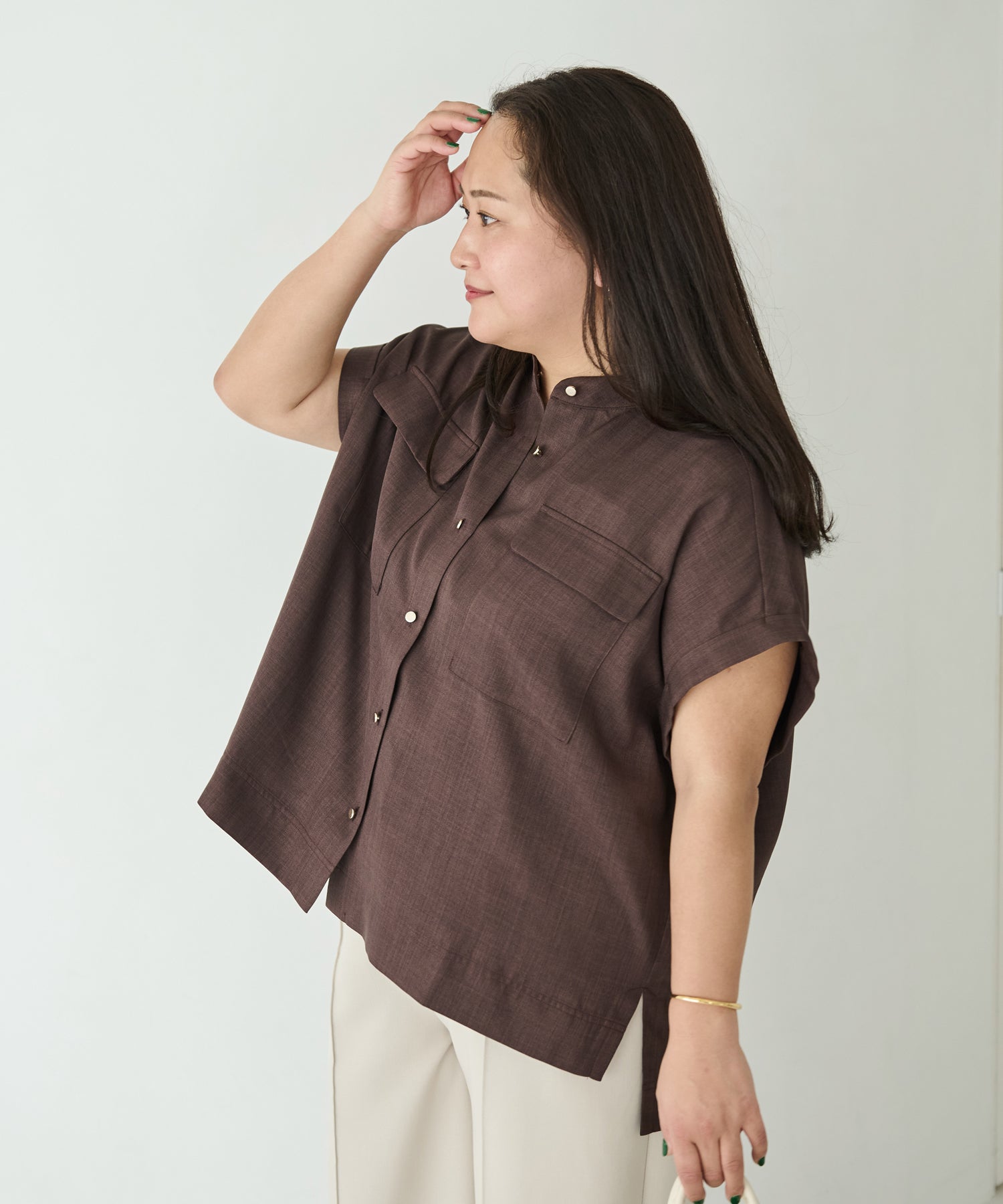 ブラウン model:161cm 着用サイズ:3L