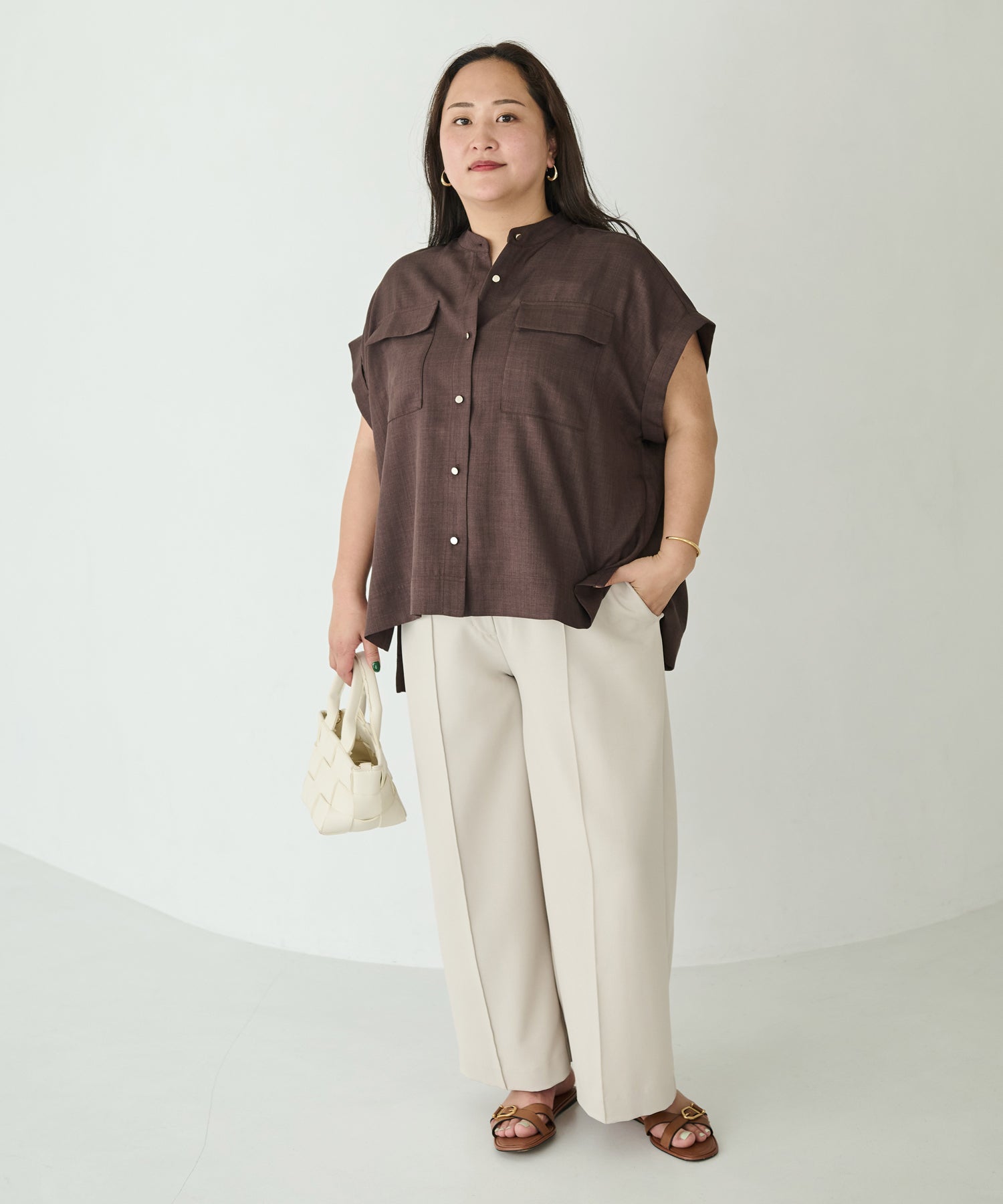 ブラウン model:161cm 着用サイズ:3L