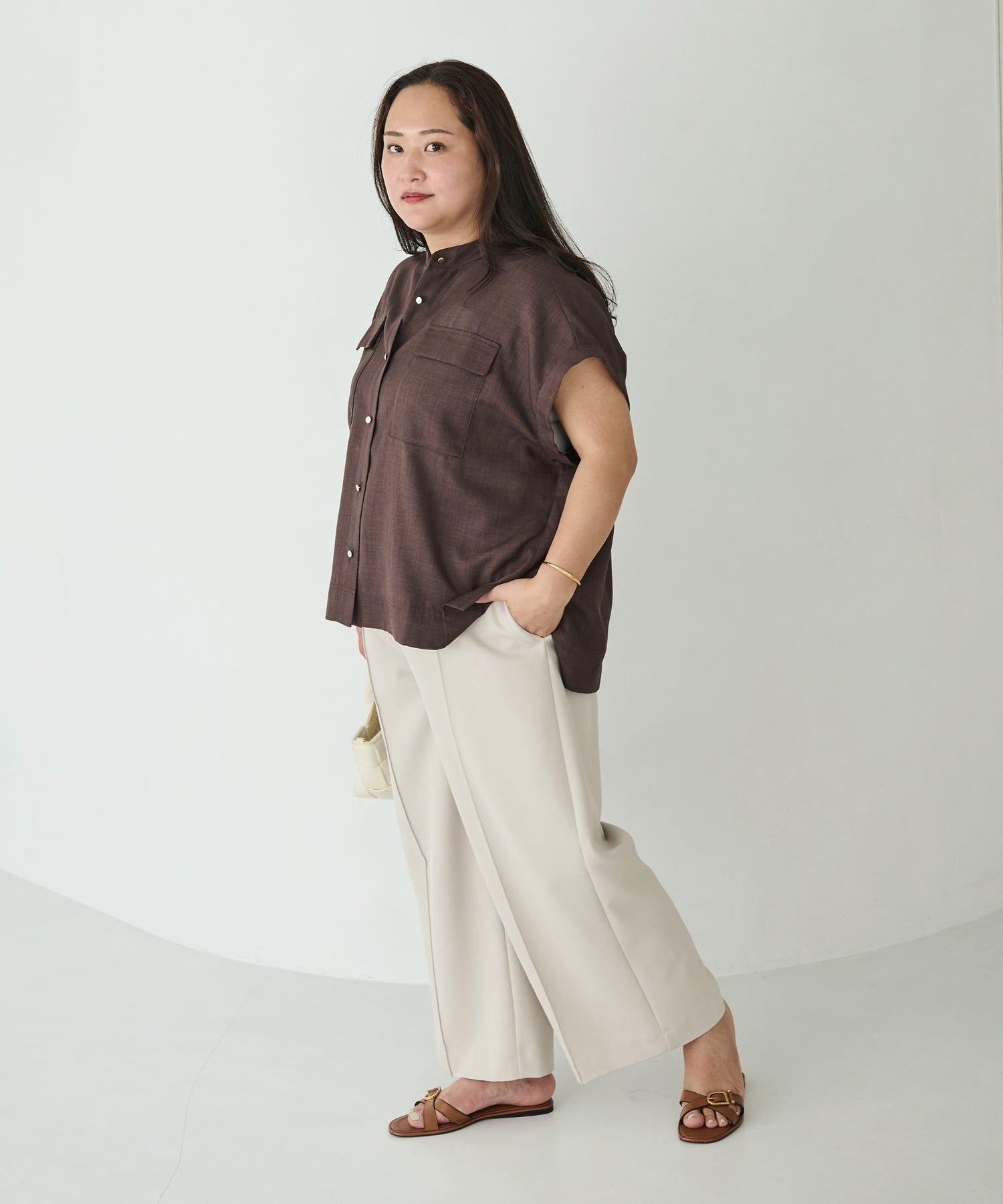 ブラウン model:161cm 着用サイズ:3L