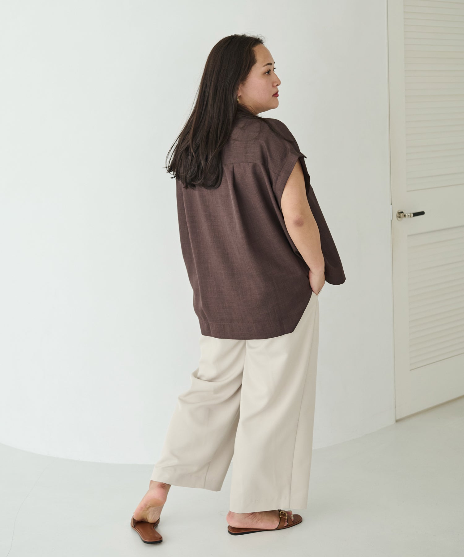 ブラウン model:161cm 着用サイズ:3L
