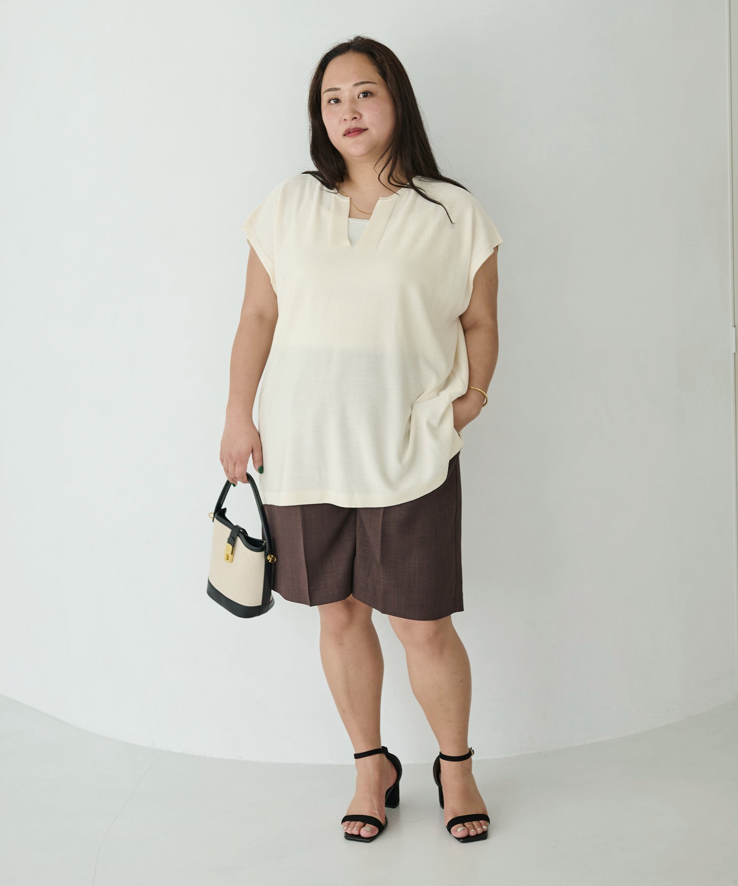 ブラウン model:161cm 着用サイズ:3L