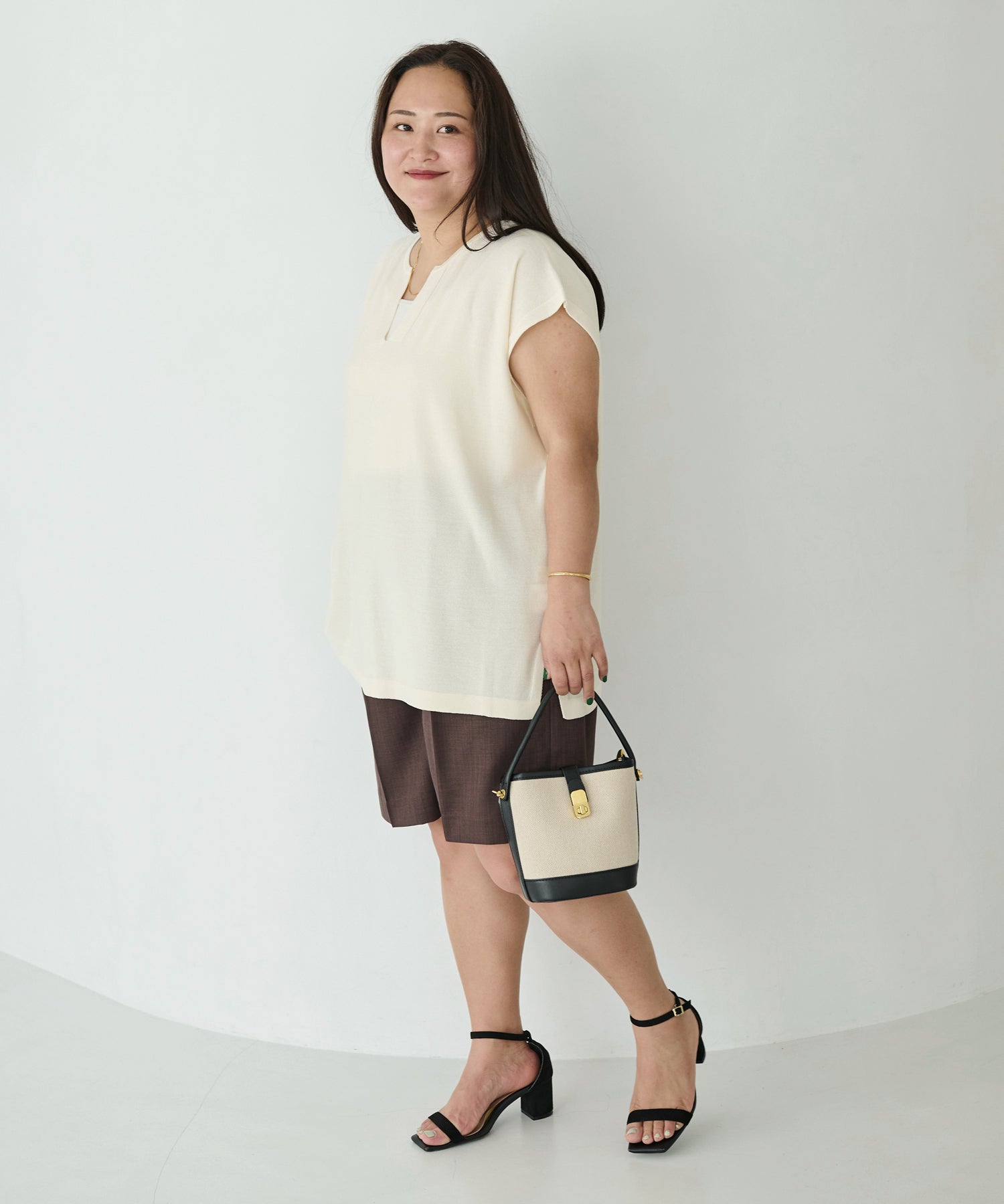 ブラウン model:161cm 着用サイズ:3L