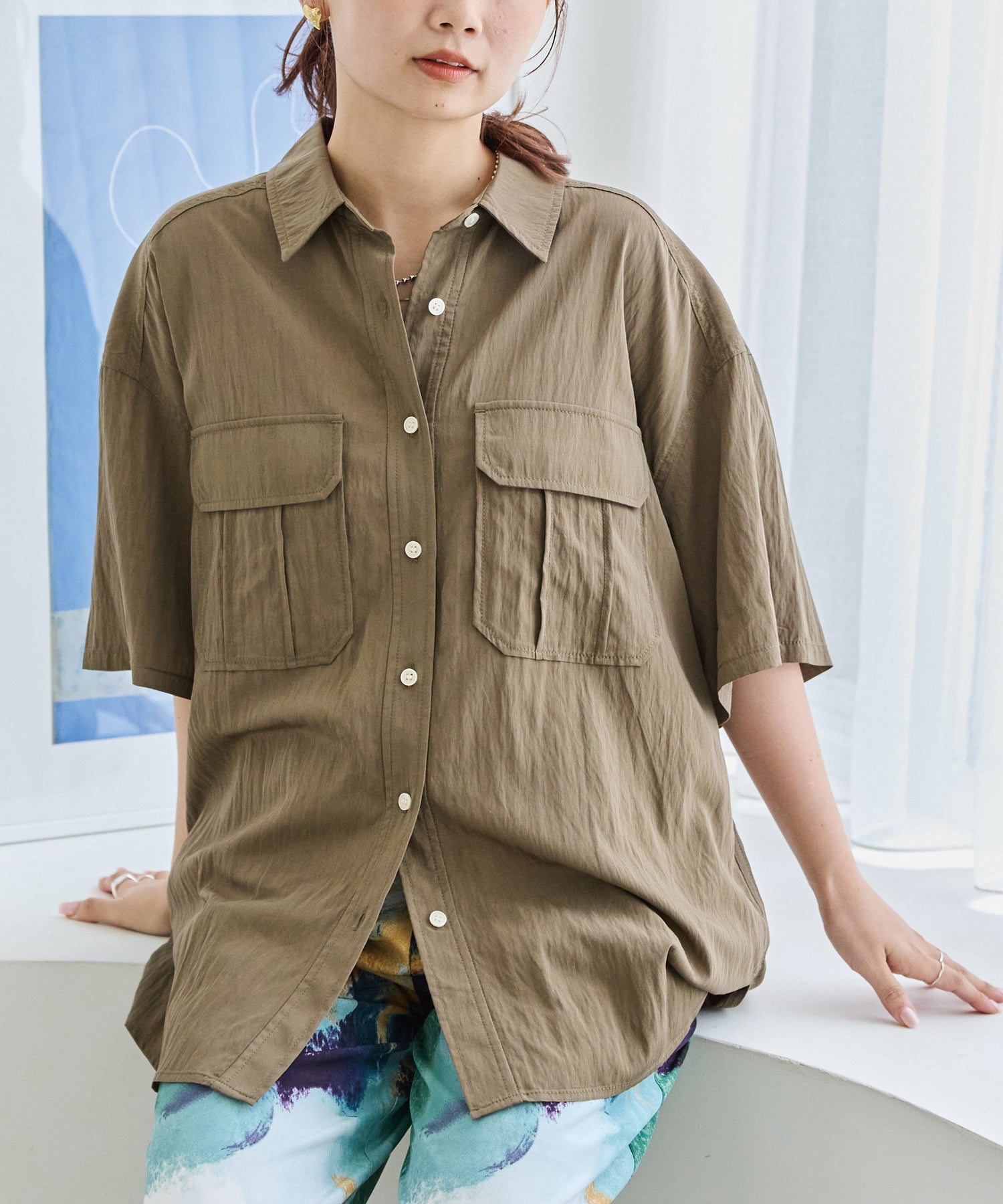 カーキ model:156cm 着用サイズ:M