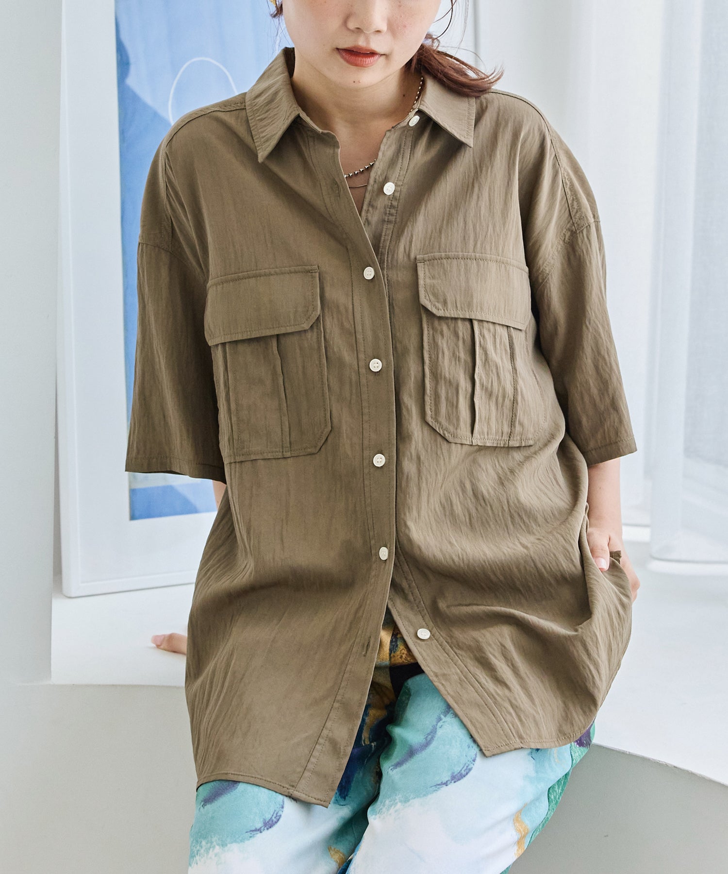 カーキ model:156cm 着用サイズ:M