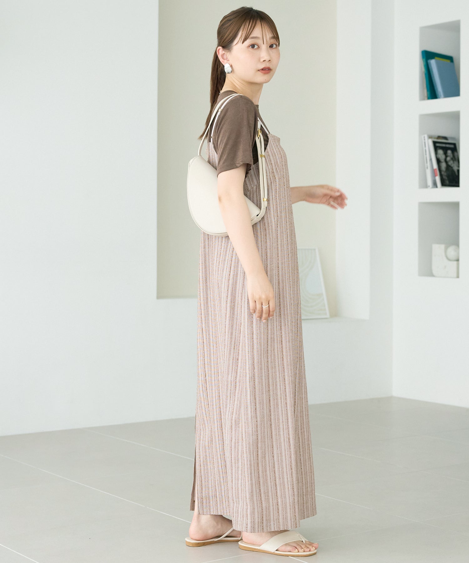 ストライプジャガードキャミワンピース
