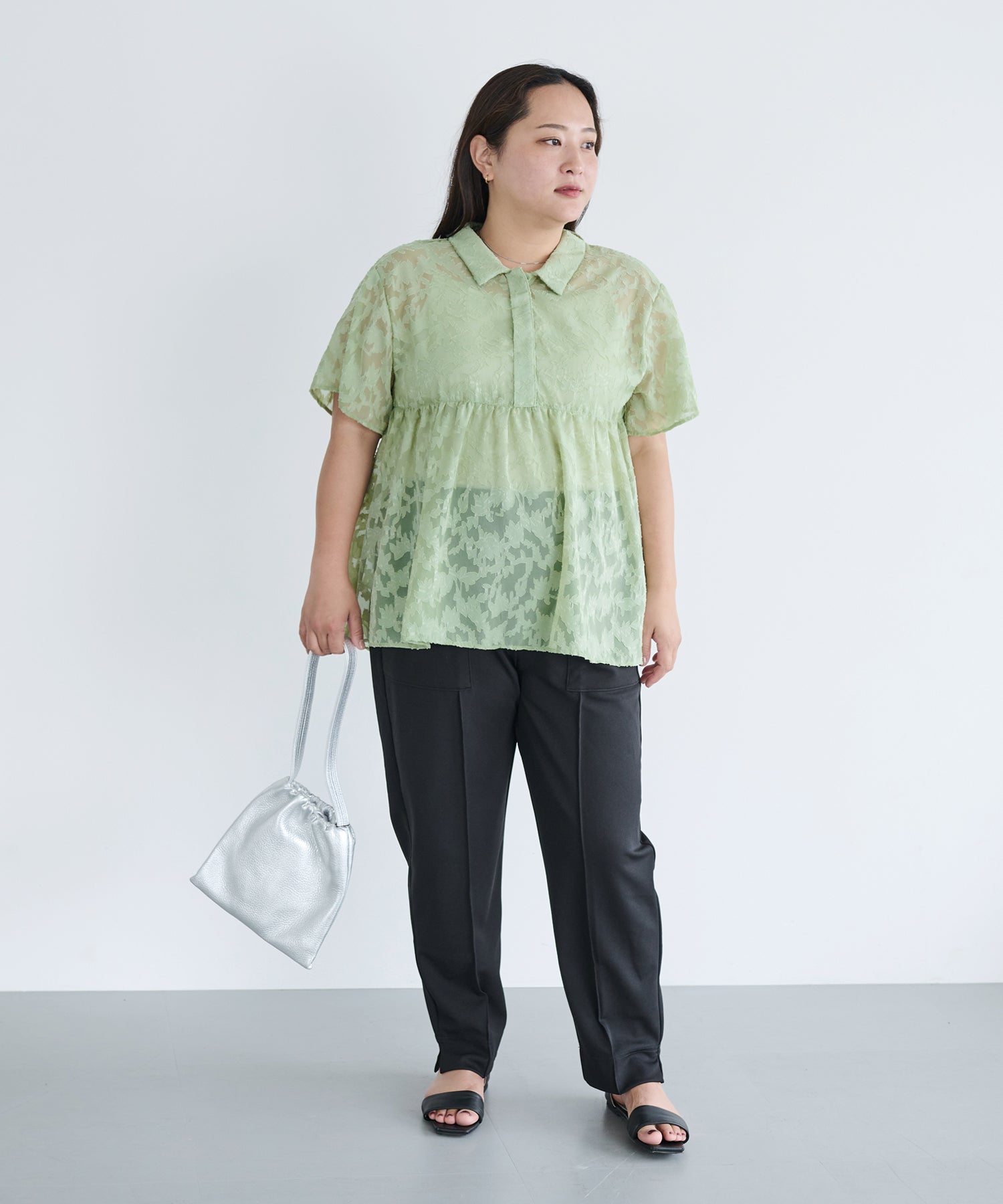 グリーン model:161cm 着用サイズ:3L
