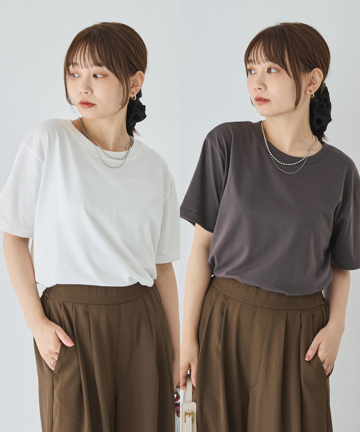 オフホワイト(オフホワイト・チャコールグレーset) model:156cm 着用サイズ:M