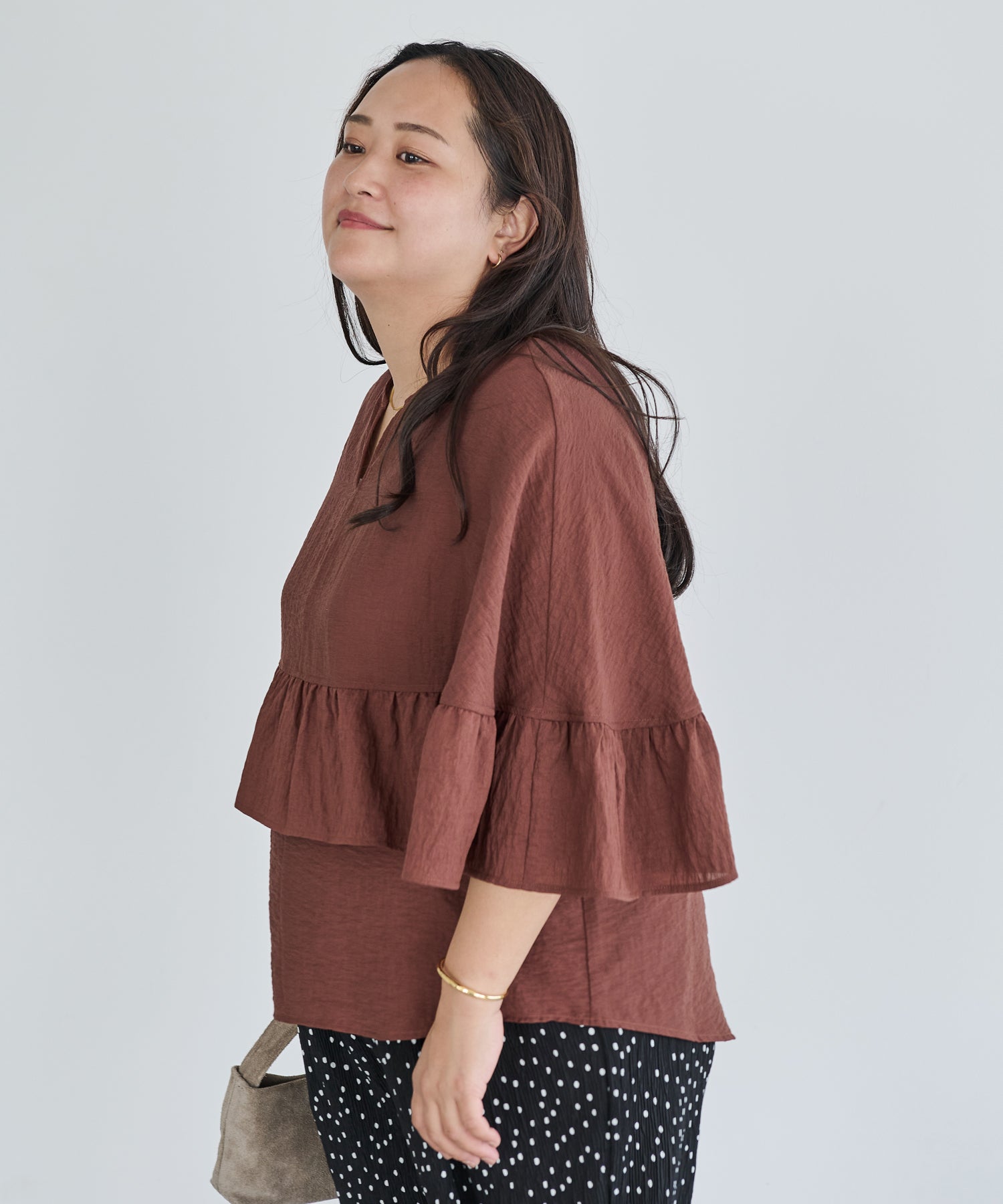 ブラウン model:161cm 着用サイズ:3L