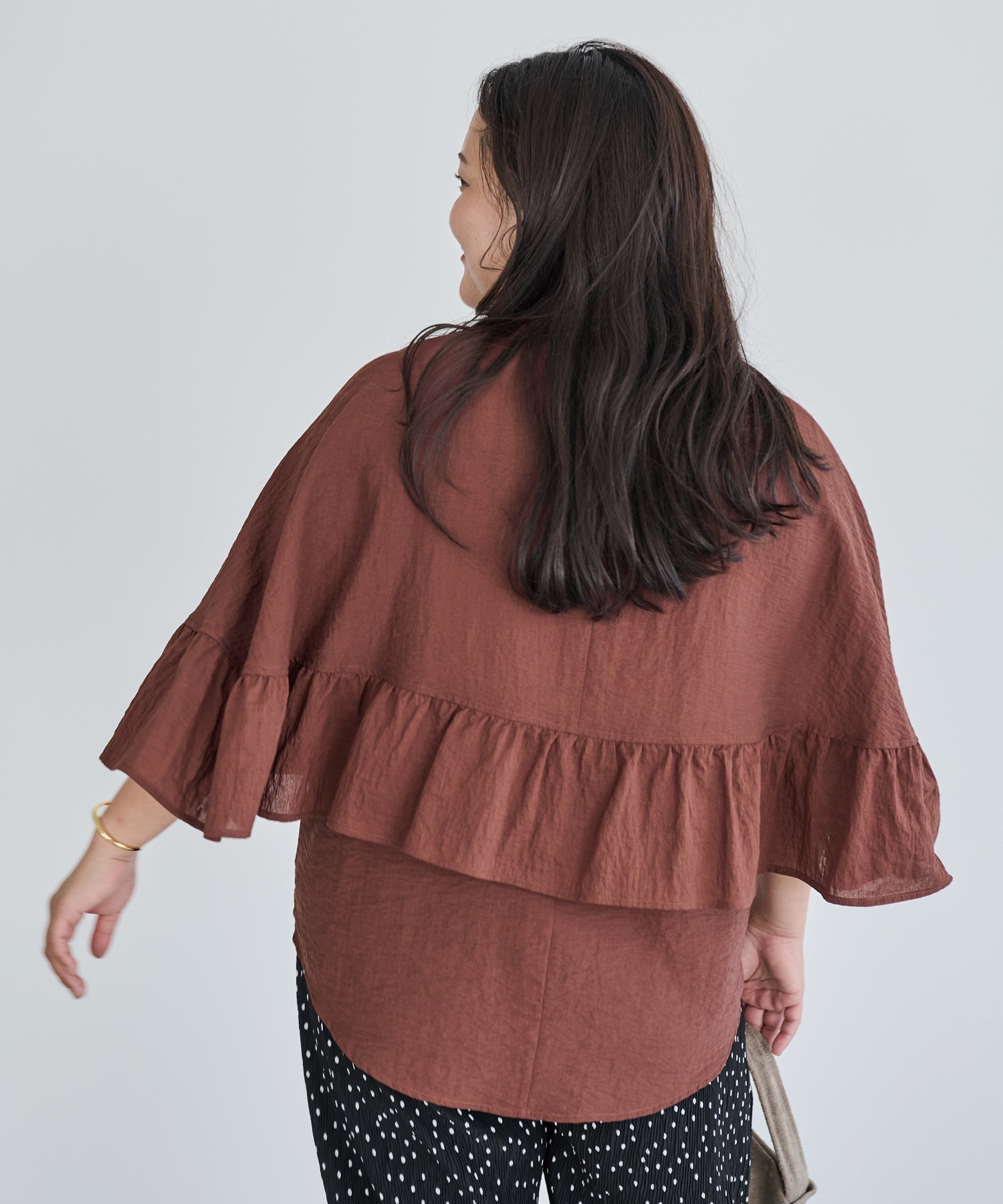 ブラウン model:161cm 着用サイズ:3L