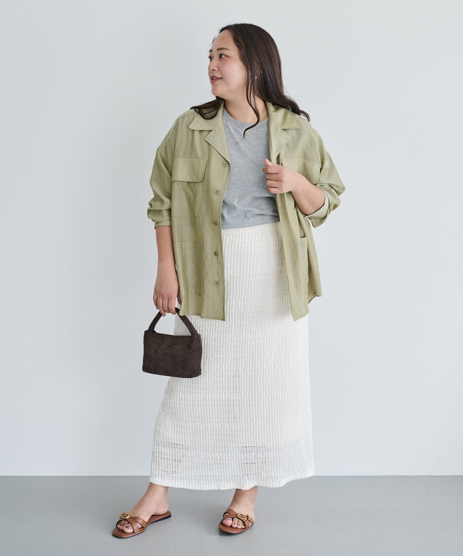 カーキ model:161cm 着用サイズ:3L