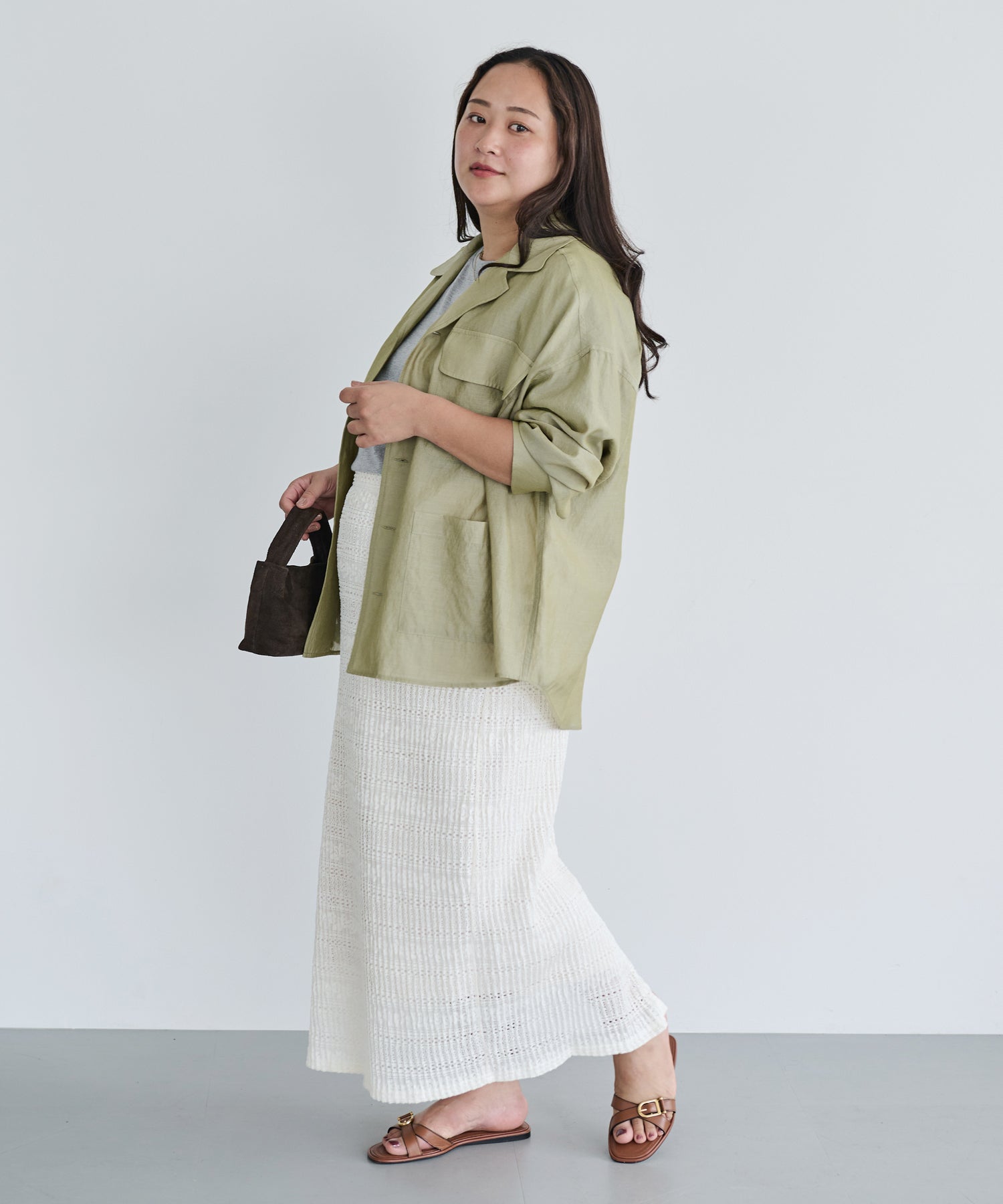 カーキ model:161cm 着用サイズ:3L