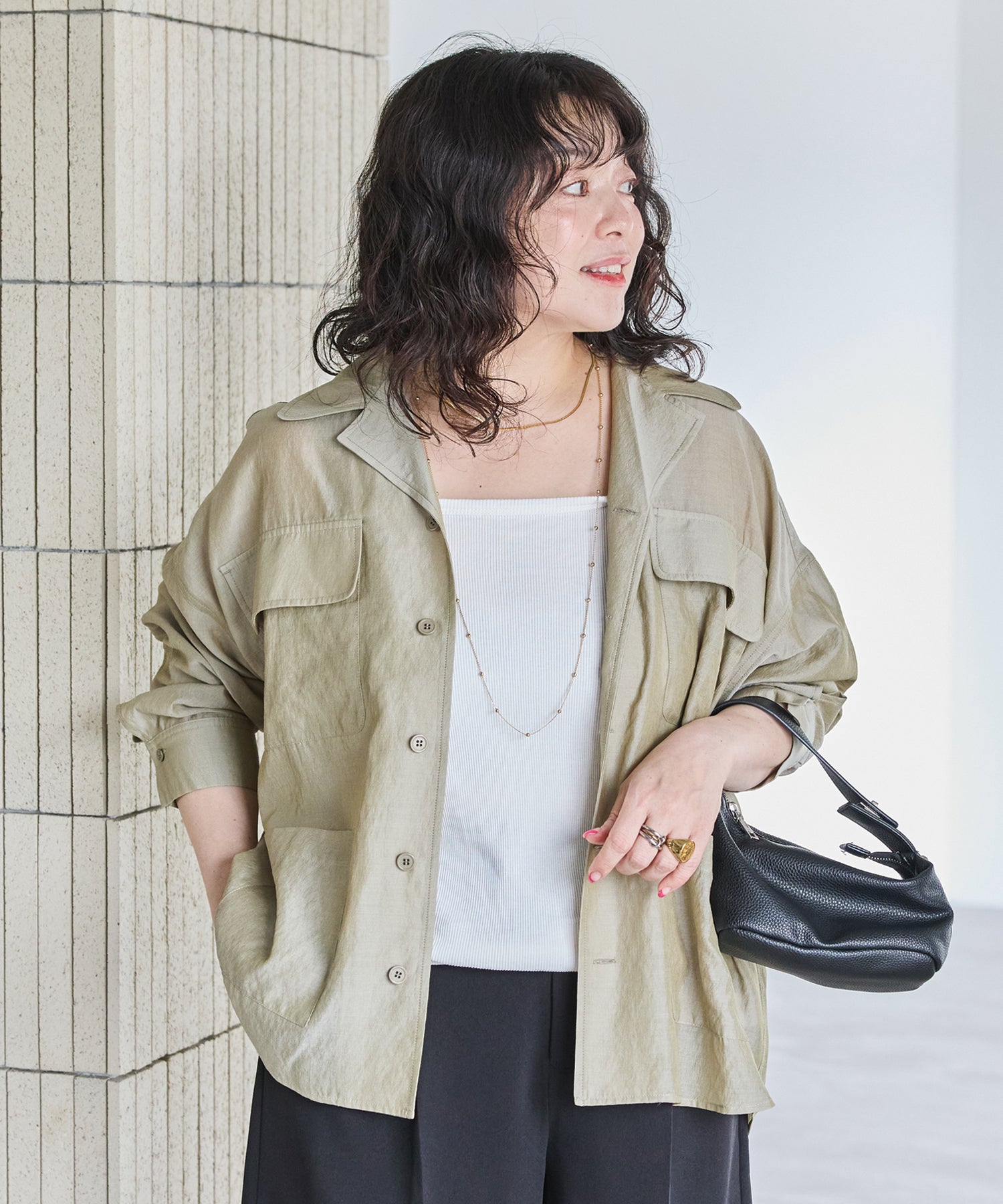 カーキ model:163cm 着用サイズ:3L