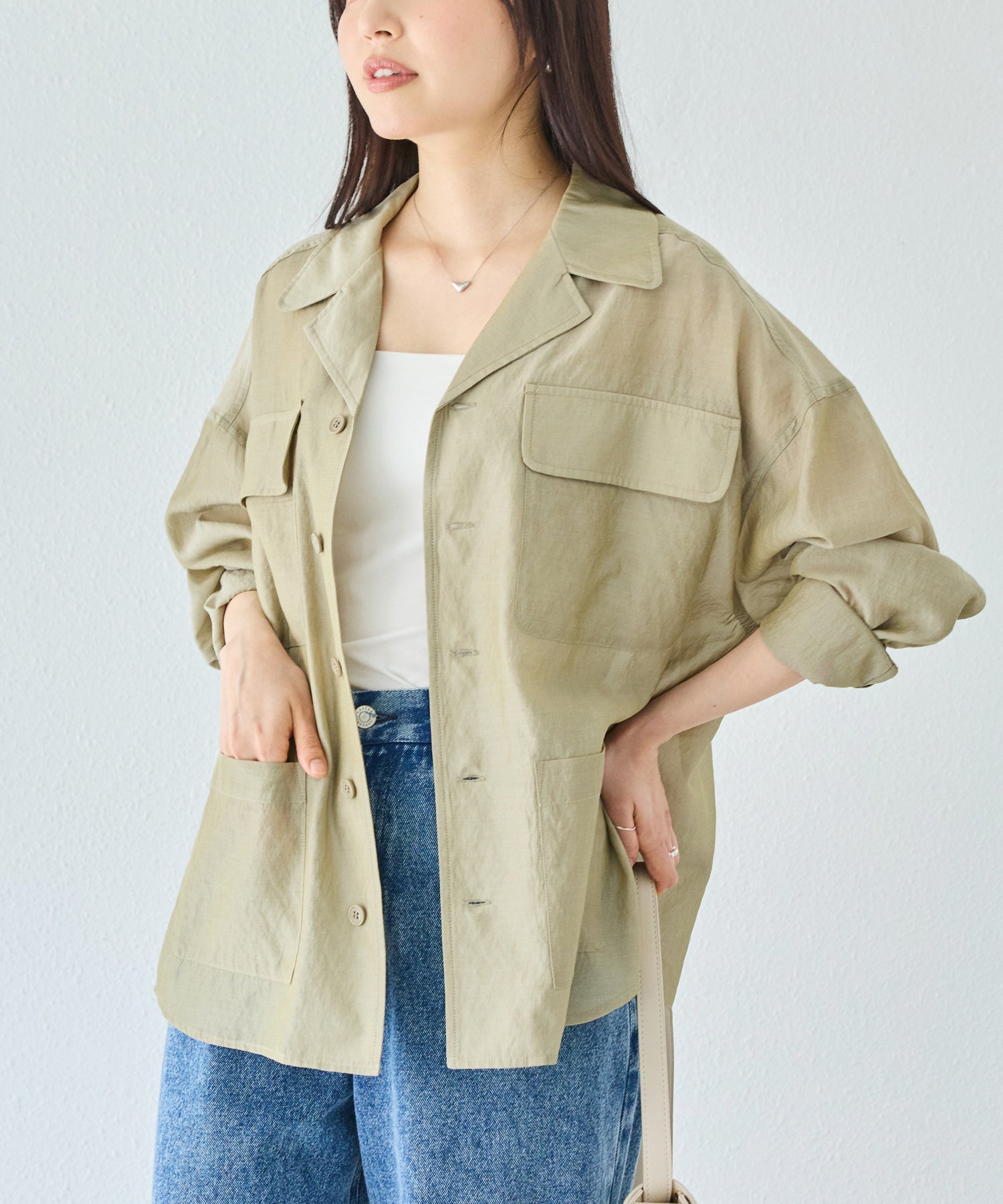 カーキ model:163cm 着用サイズ:M