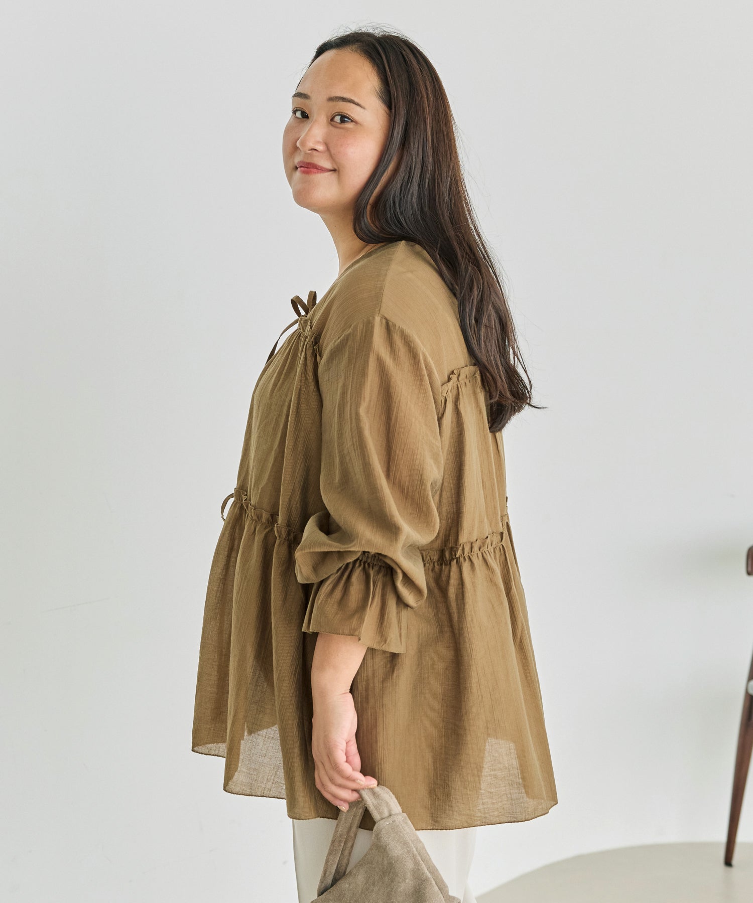 ブラウン model:161cm 着用サイズ:3L
