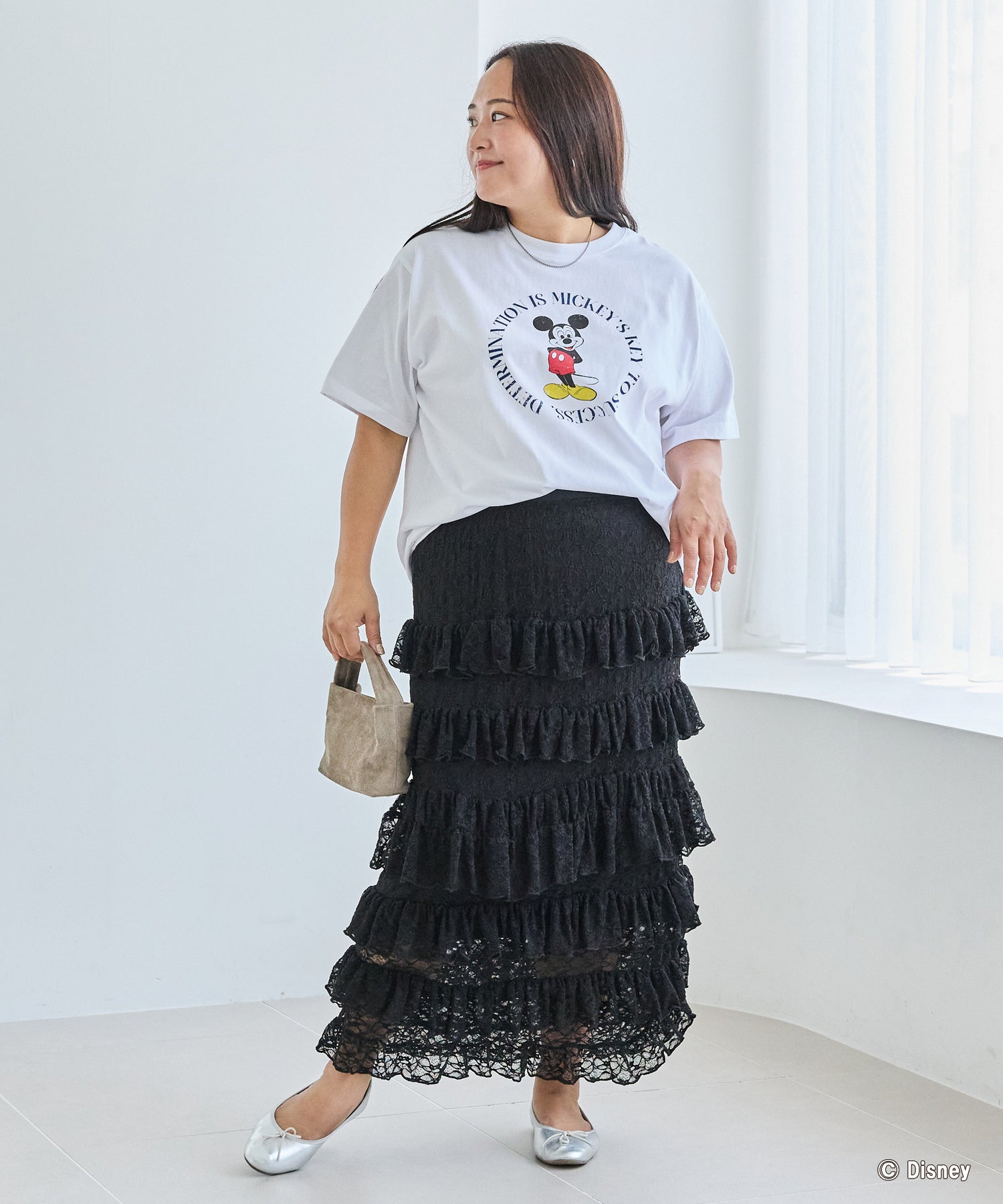 ホワイト model:161cm 着用サイズ:3L