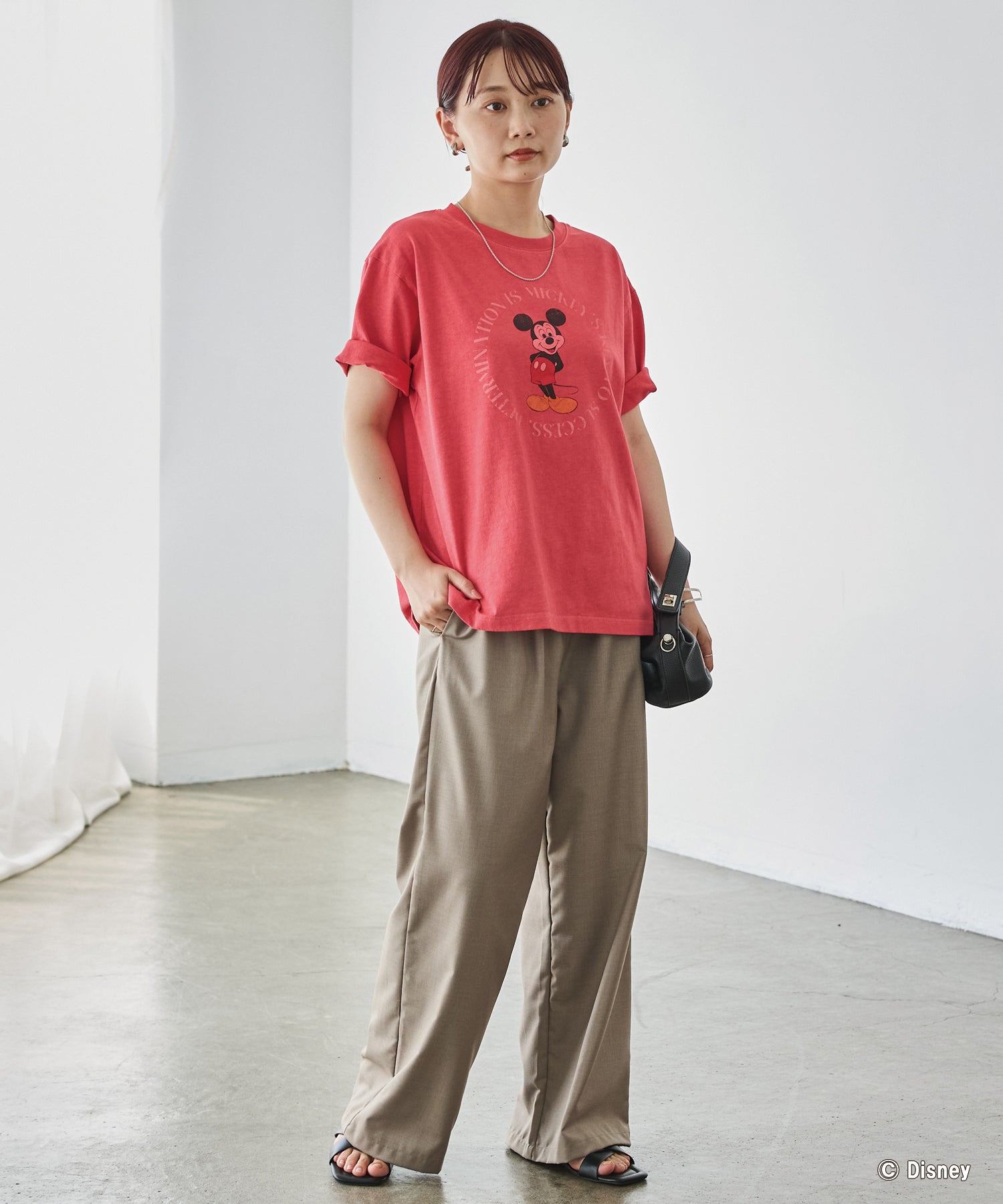 ミッキー/プリントTシャツ